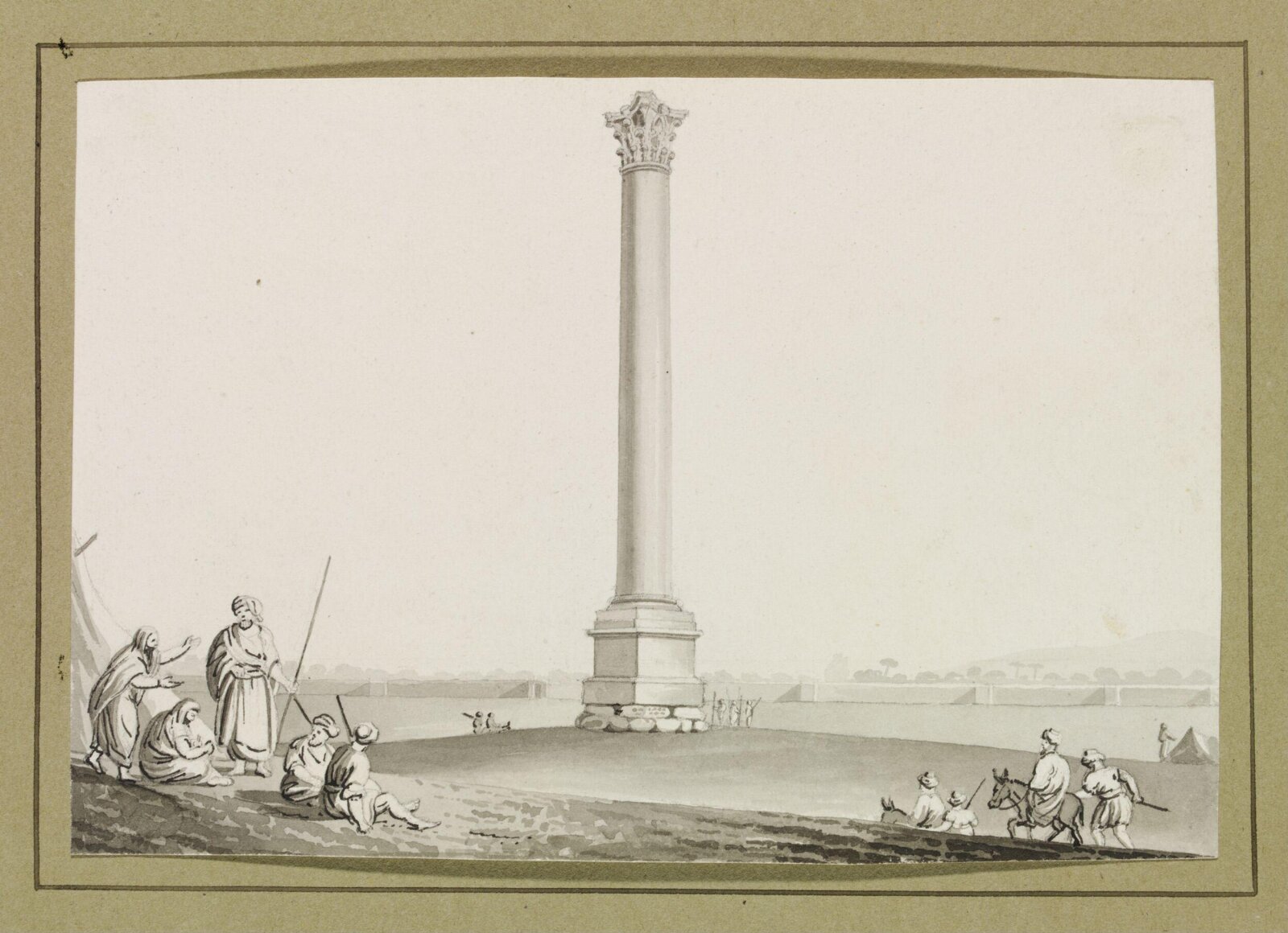Pompey's Pillar, Luigi Mayer, ca. 1805-ca. 1820