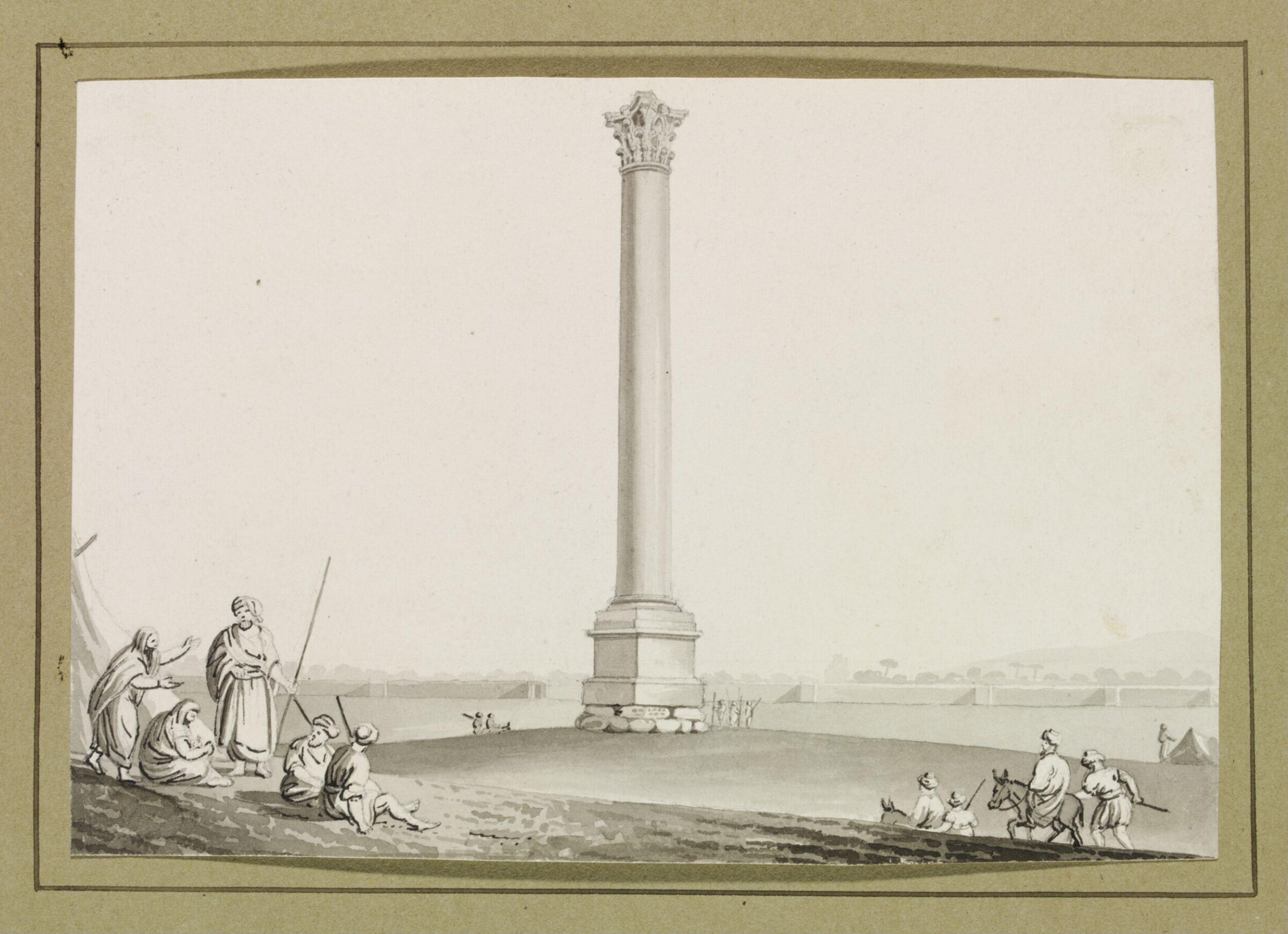 Pompey's Pillar, Luigi Mayer, ca. 1805-ca. 1820