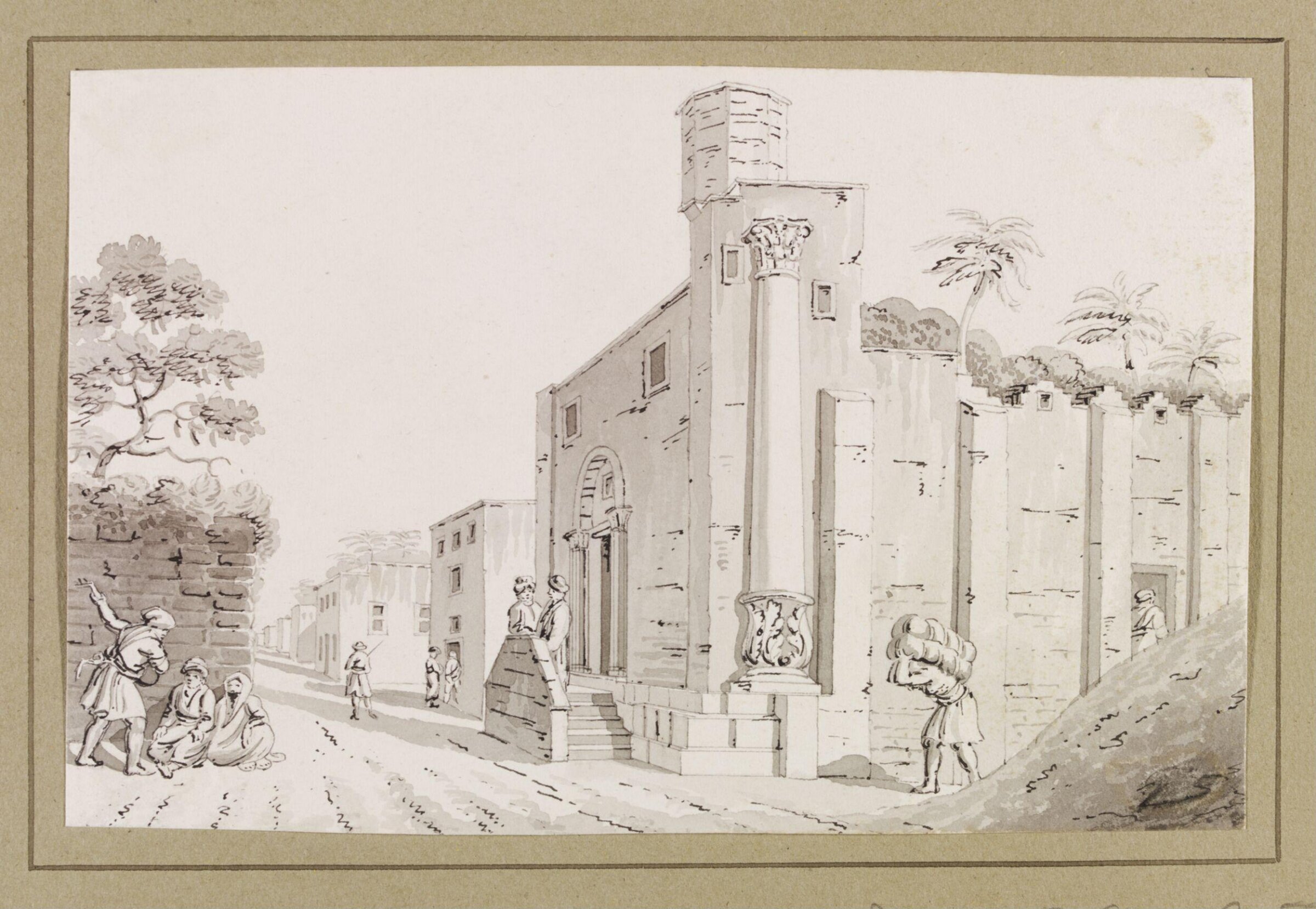 A Mosque With An Antique Fragment In Old Alexandria Near The Gate Of Rosetta, Luigi Mayer, ca. 1805-ca. 1820