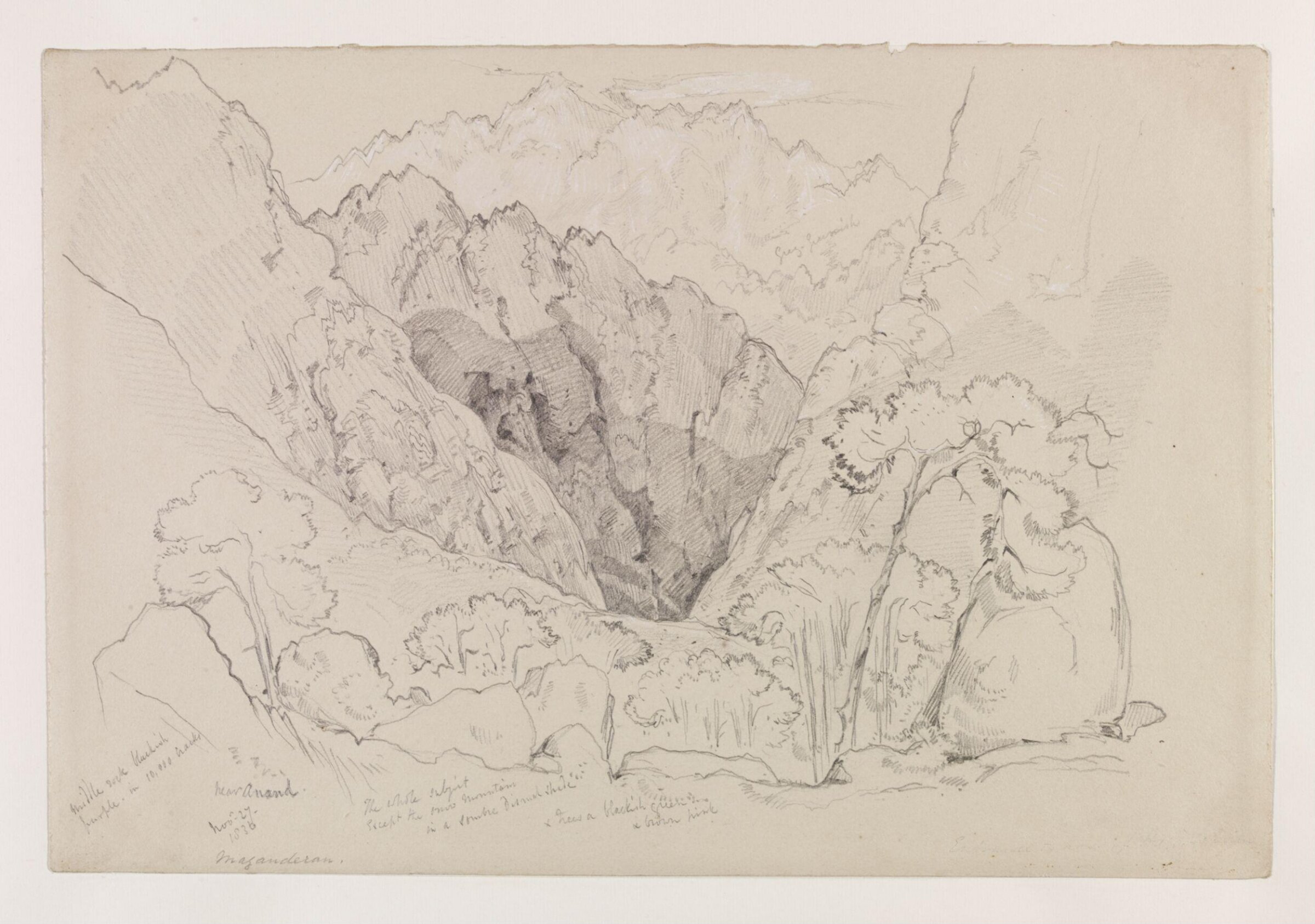 Entrance to Pass of Hazar i chun Persia, Frederick Christian Lewis, 1836
