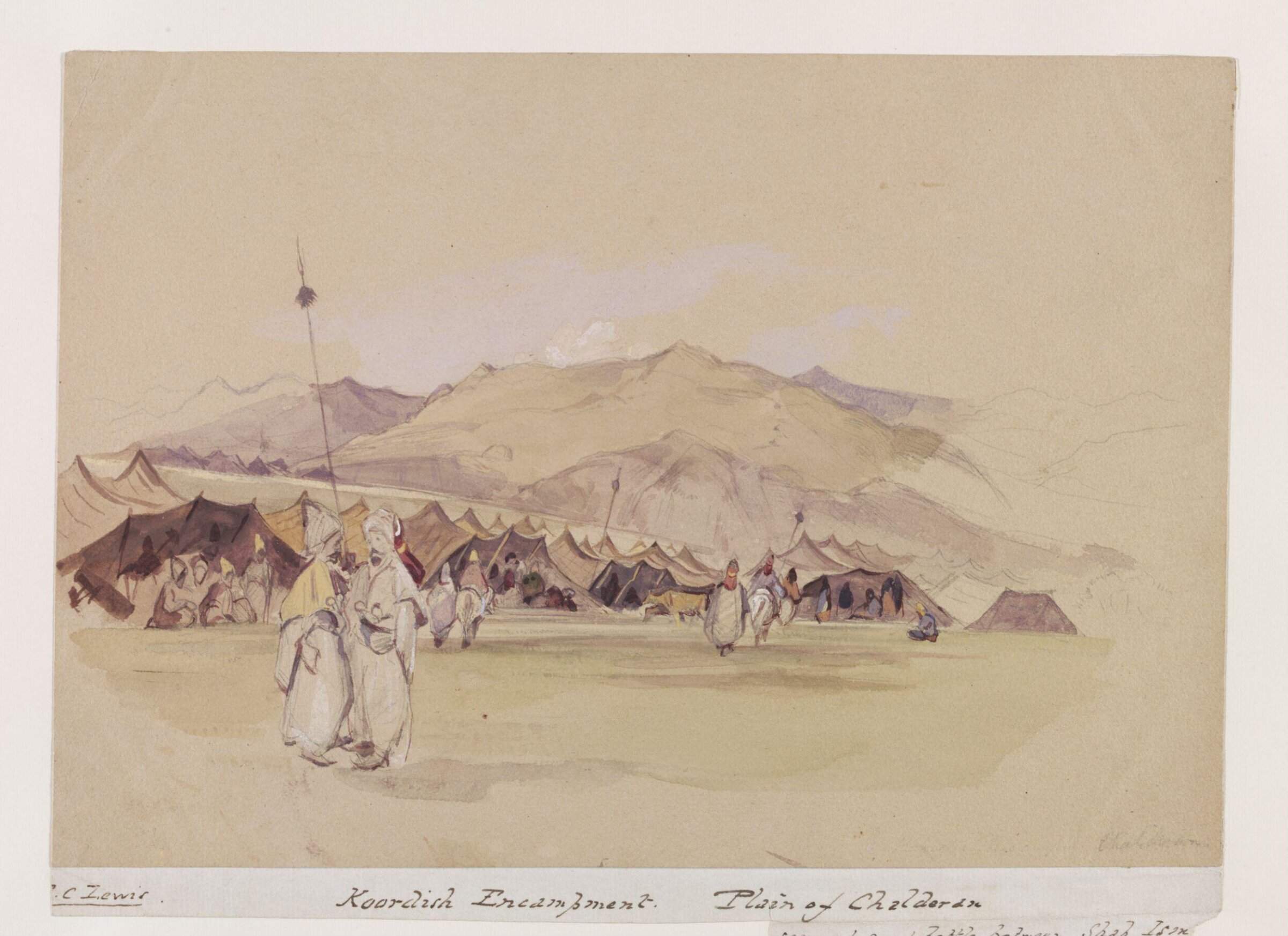 Koordish Encampment. Plain of Chalderan scene of great battle between Shah Ism[ail and Sultan Selim I], Frederick Christian Lewis, 1836