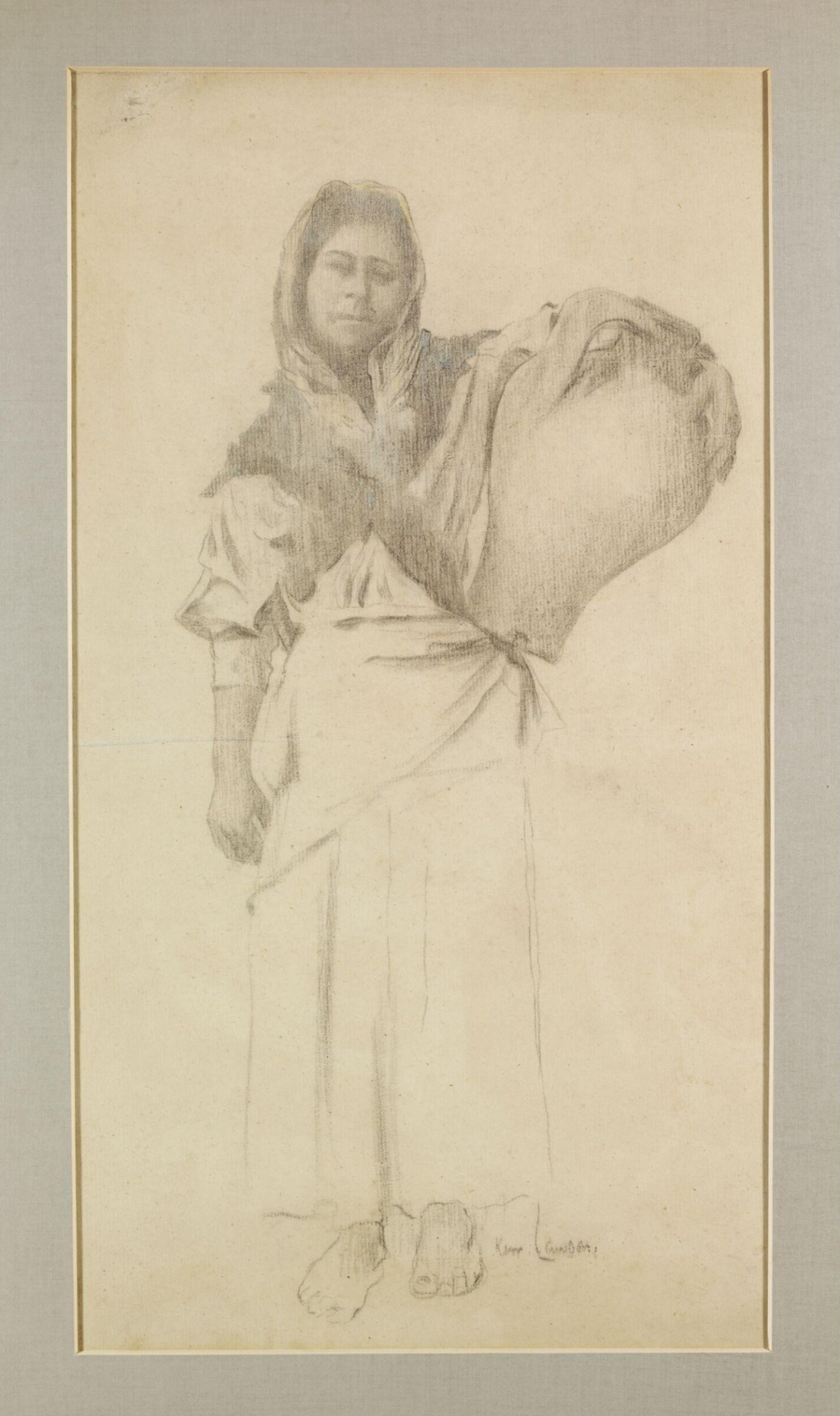 A Woman carrying a water jar on her hip, James Kerr-Lawson, late 19th century to early 20th century