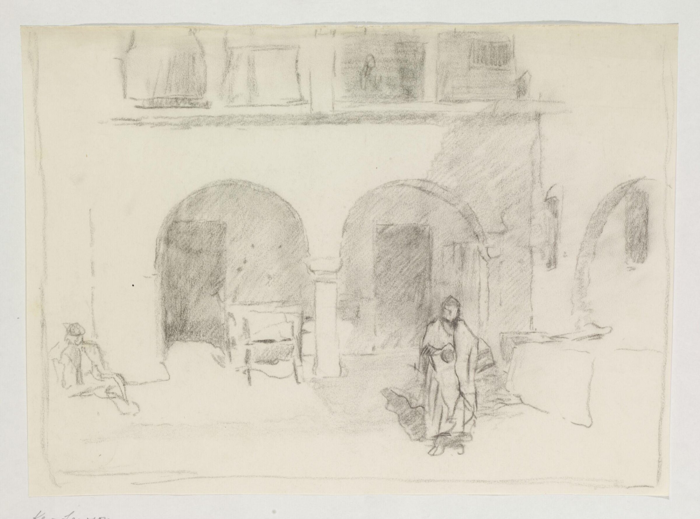 Courtyard scene, North Africa, James Kerr-Lawson, late 19th century to early 20th century