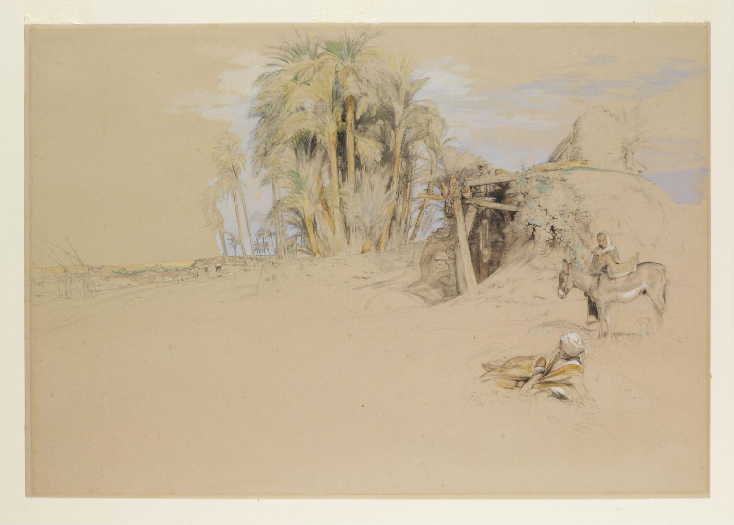 Rural Scene in Upper Egypt, on the banks of the Nile, John Frederick Lewis, ca. 1850