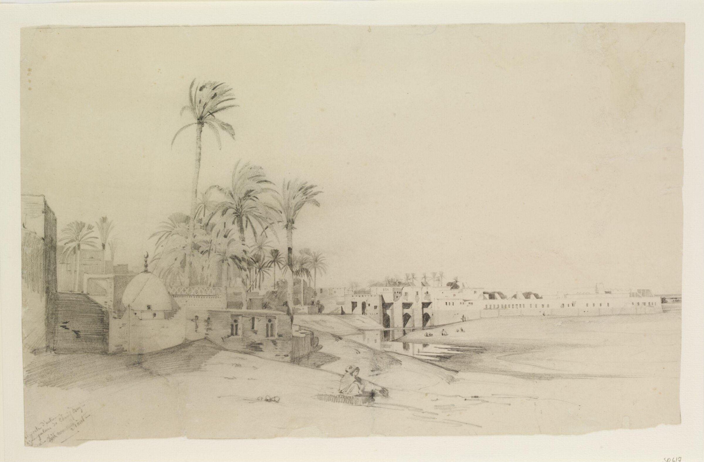 Le porte dentree aux palais de Cherif Bey, Siout, Prosper Georges Antoine Marilhat, 1832
