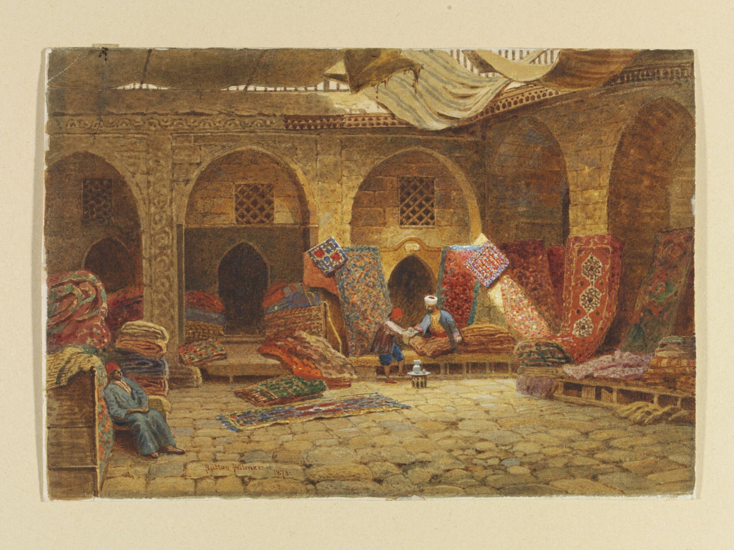 Carpet Merchant's Shop Cairo, Harry Sutton Palmer, 1873