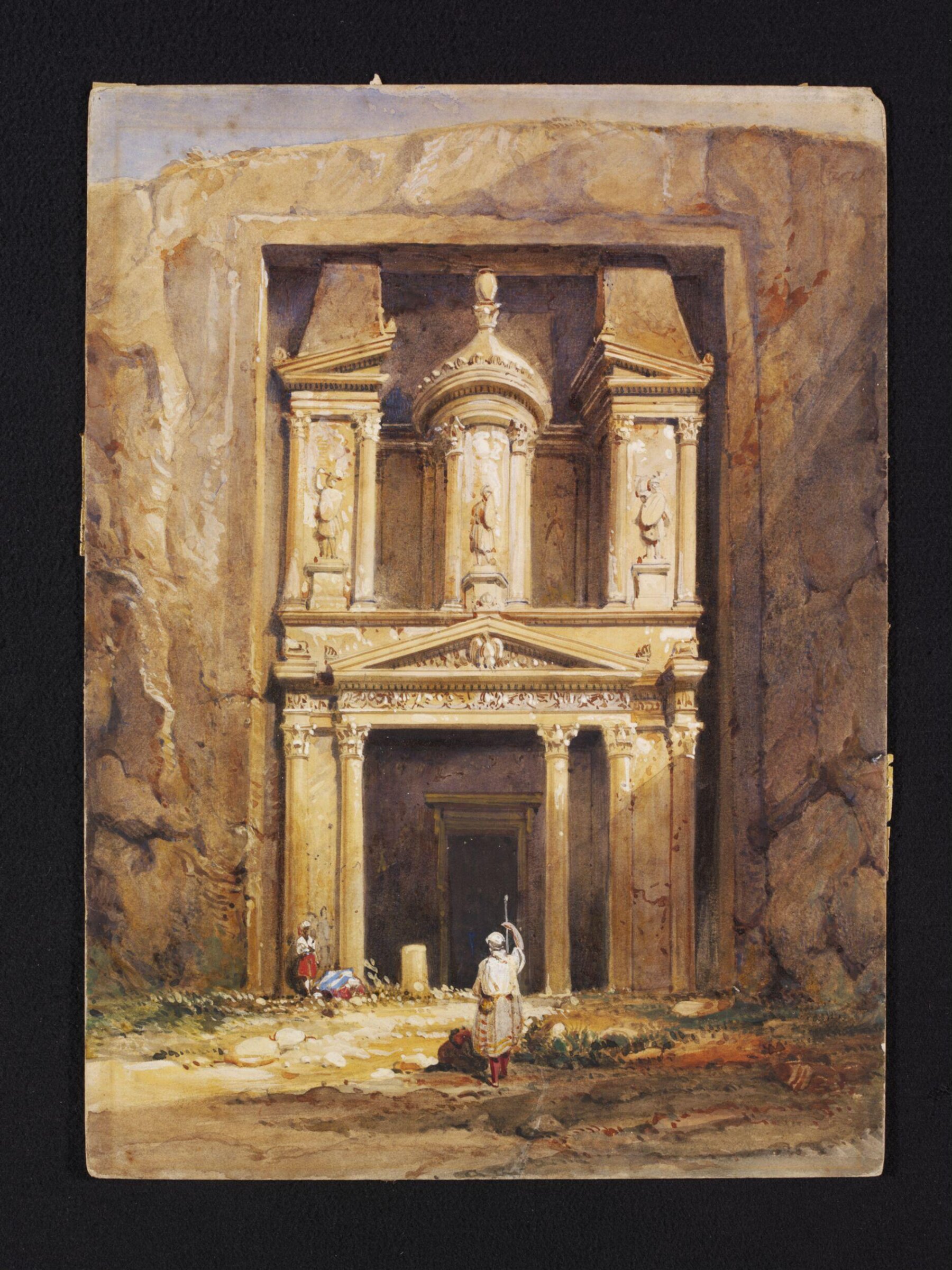 Front view of the Khasné, Petra, ca. 1850
