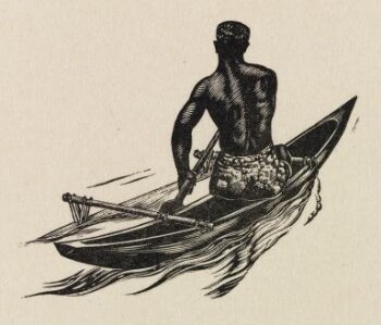 Man in canoe