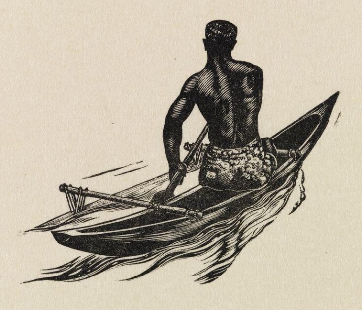 Man in canoe image
