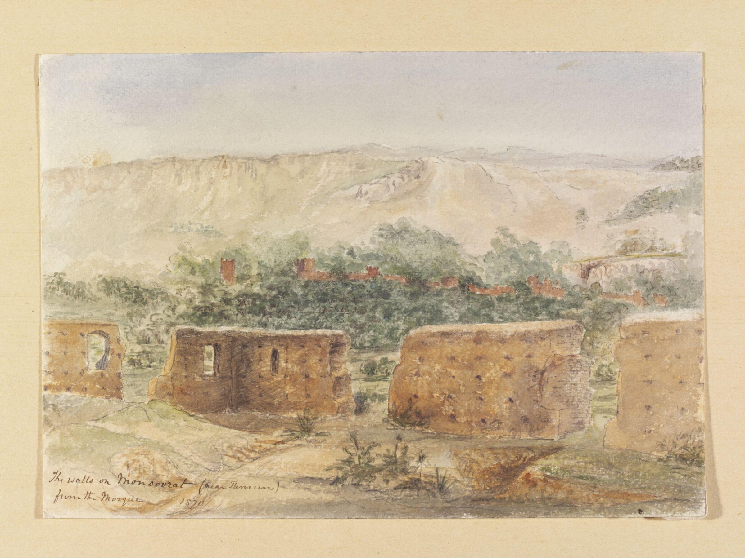 The walls on Monsoorat (near Tlemcen) from the Mosque, John Baptist Joseph Dormer, 1870