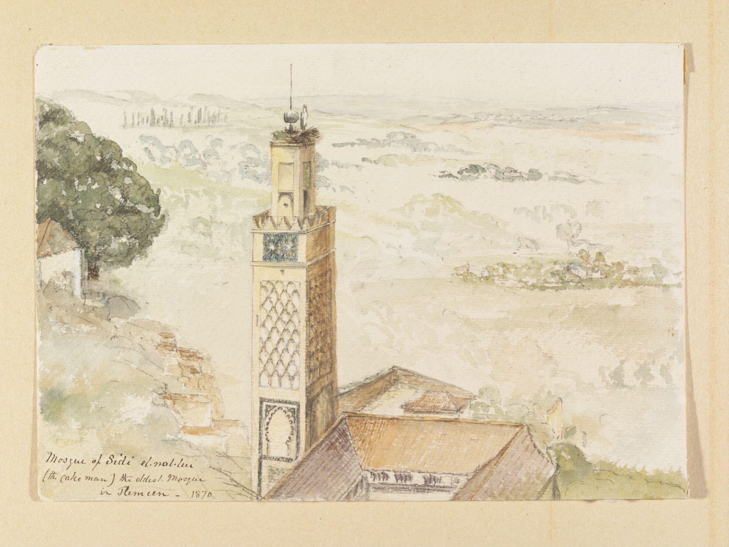 Mosque of Sidi el-hal-lui [Saiyyid al-Halawi] (the cake man) the oldest mosque in Tlemcen, John Baptist Joseph Dormer, 1870