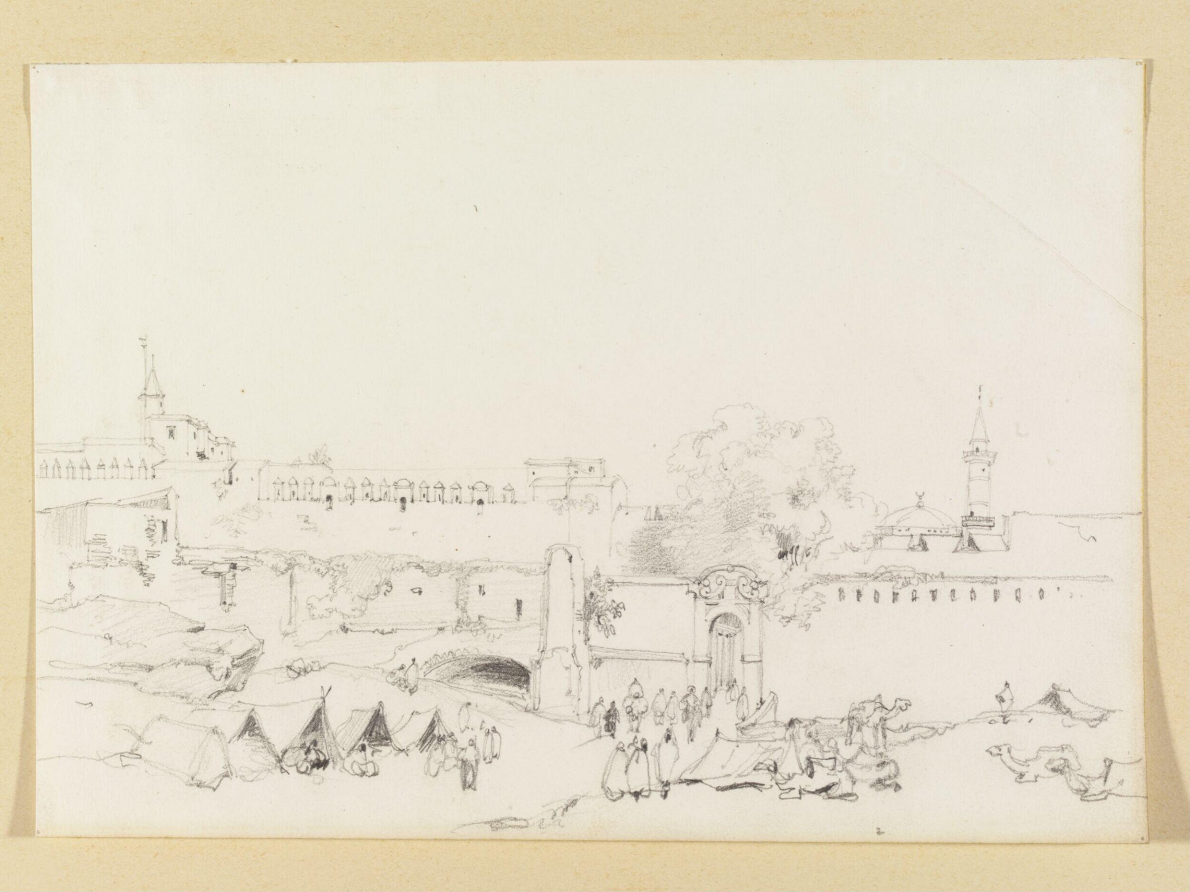 Outside the walls of Sétif, Algeria, Adrien Dauzats, 1839