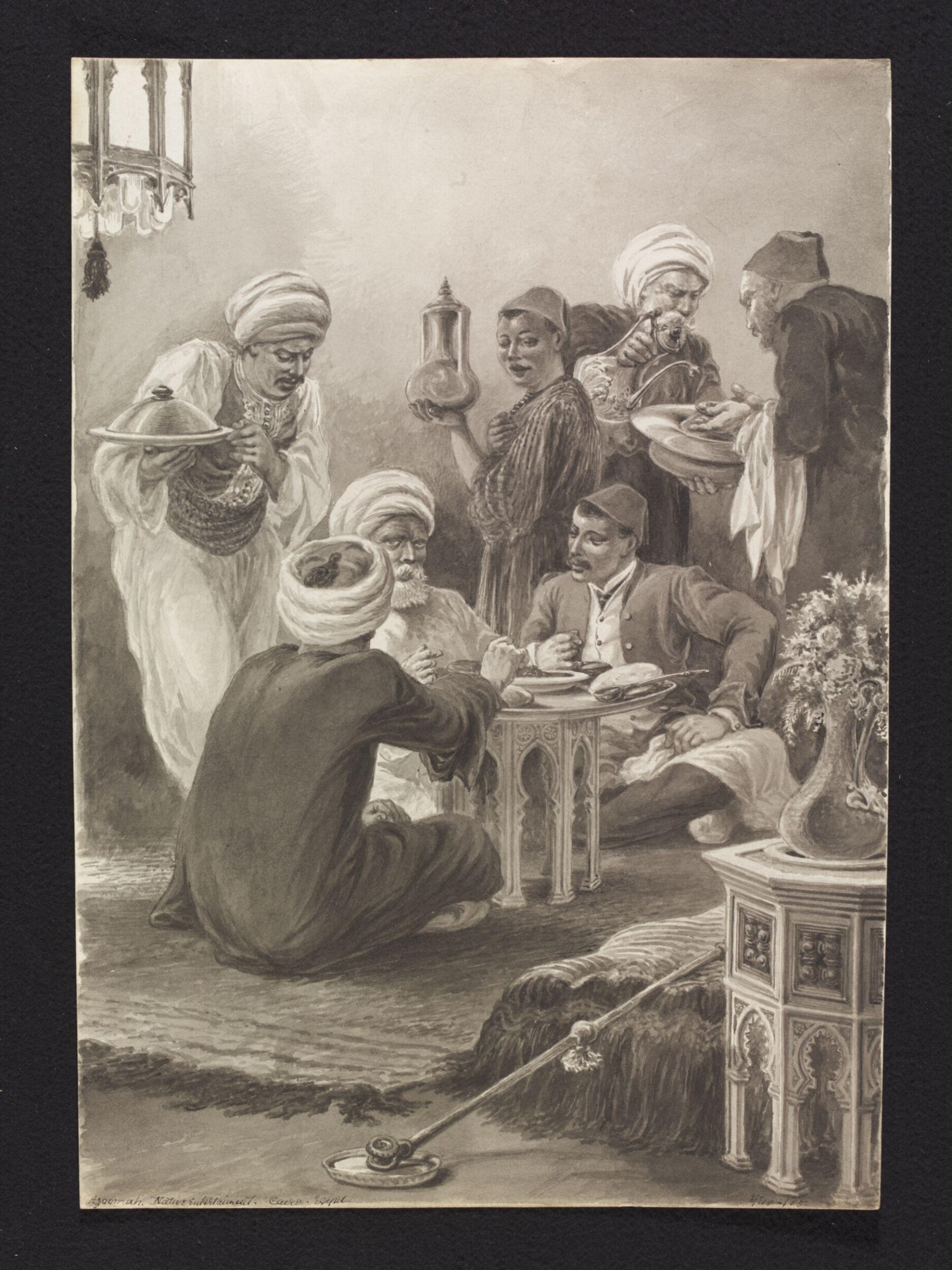 Azoomah. Native Entertainment, Cairo, Egypt, Frederick George, 1885
