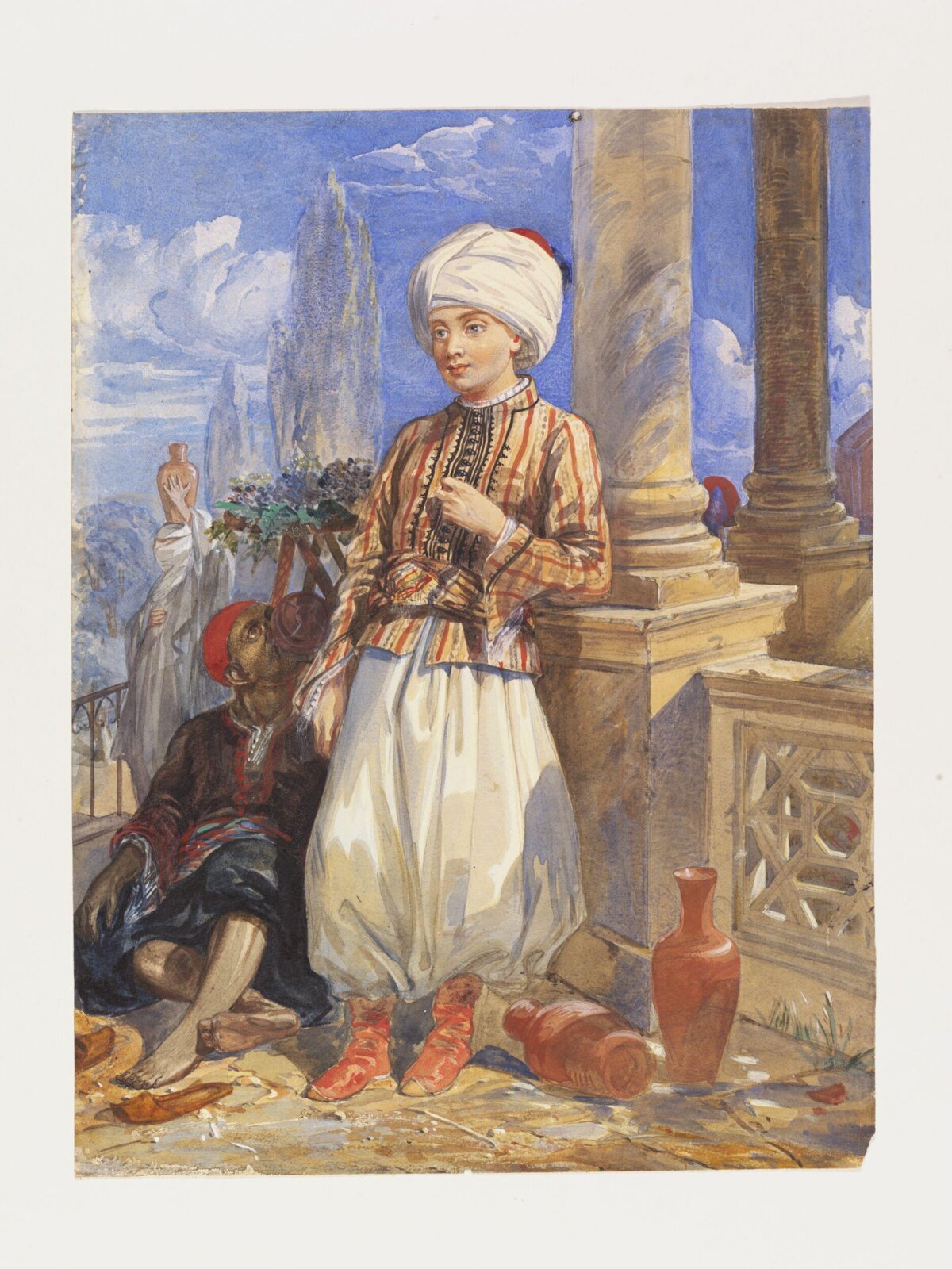 Turkish Boy with Attendant, Thomas Allom, ca. 1840