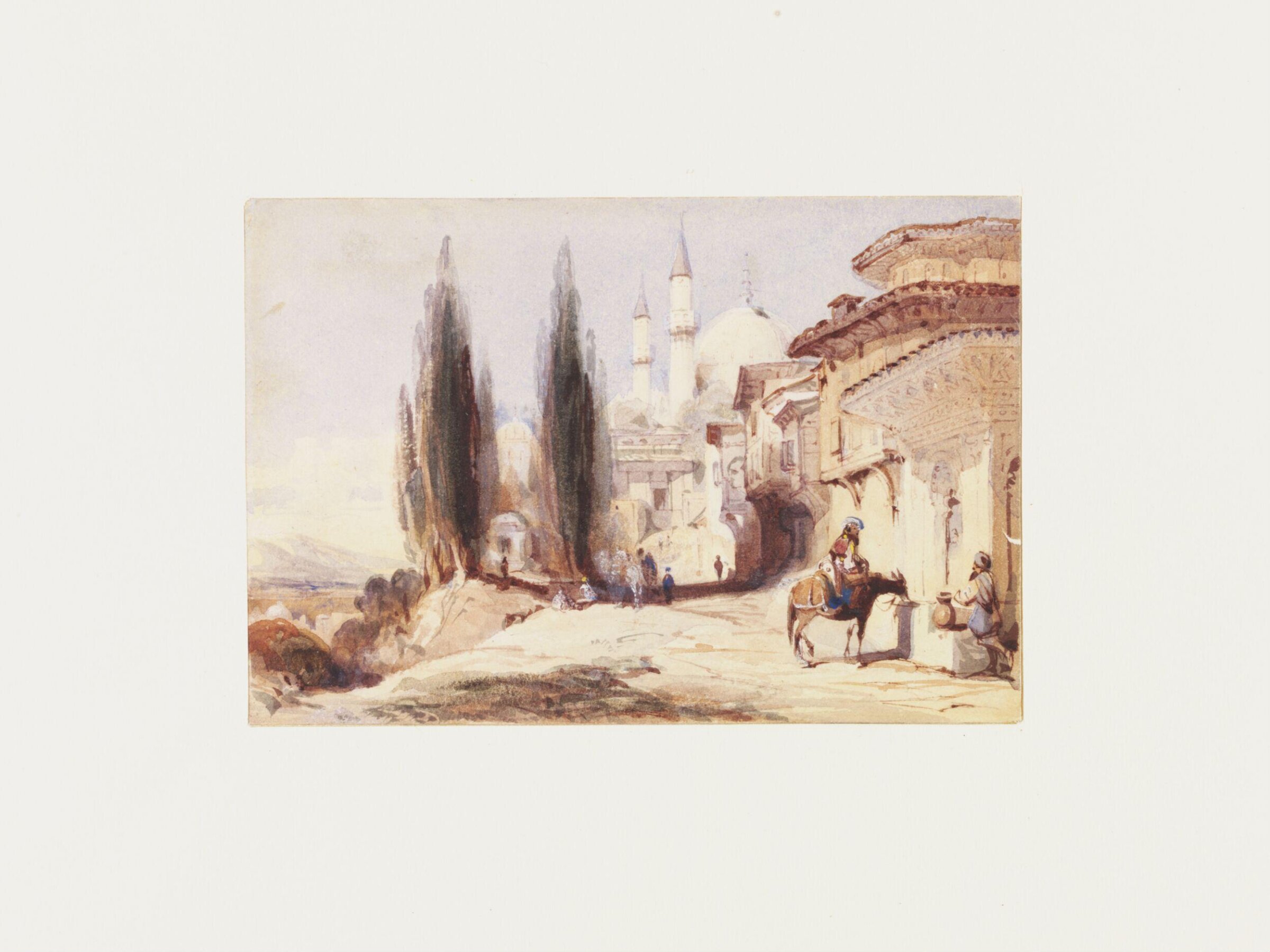 Bursa, the Mosque of Emir Sultan, Thomas Allom, ca. 1838
