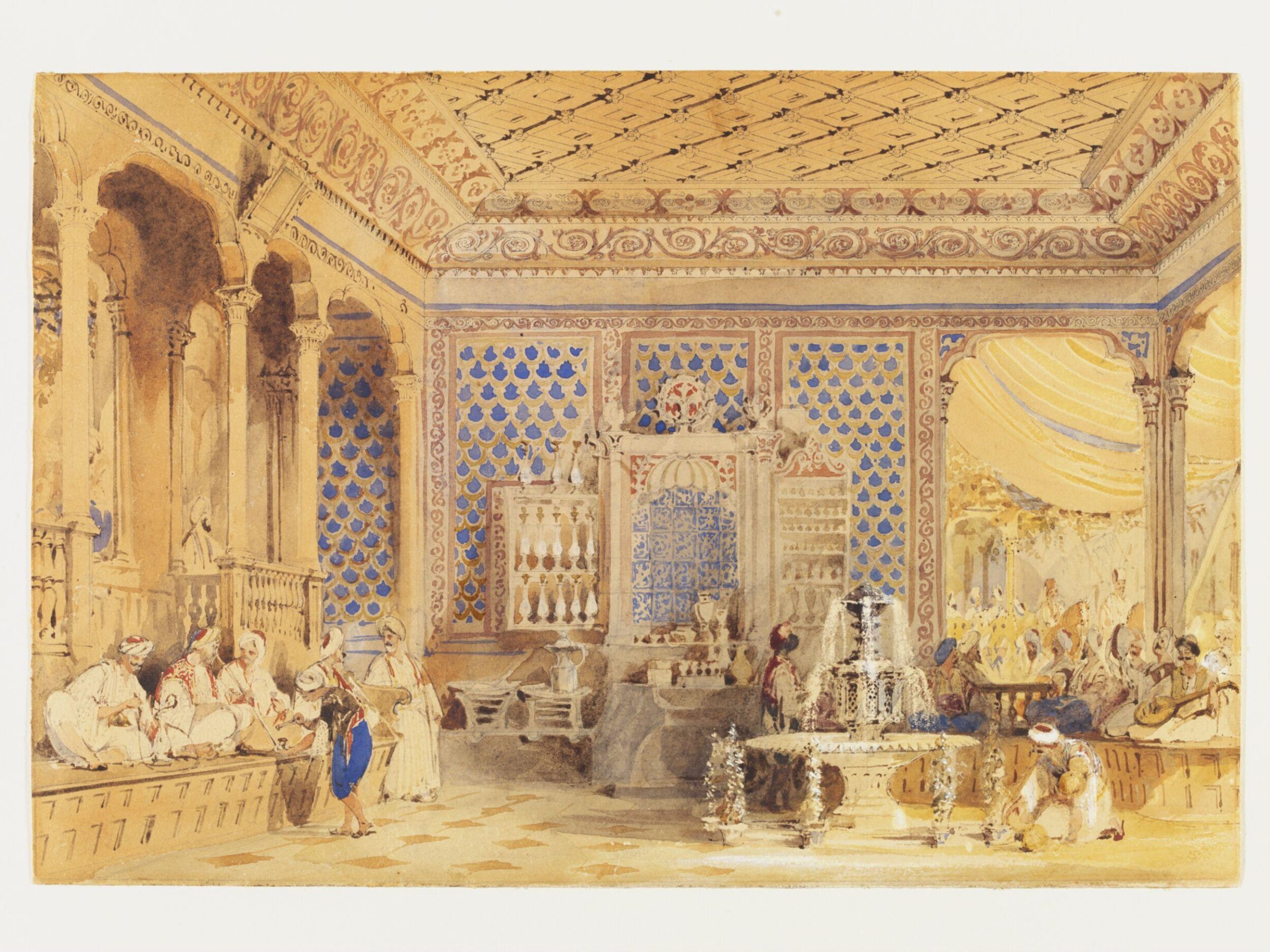 Interior of a Turkish Caffinet, Constantinople, Thomas Allom, 1838