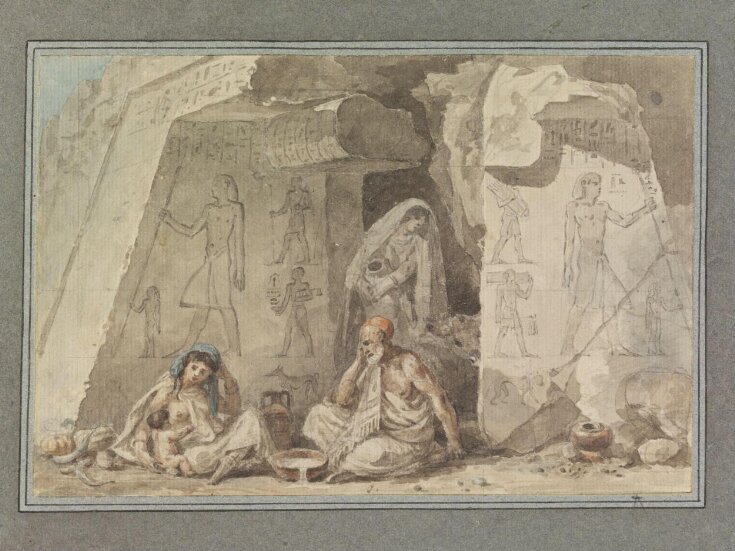 Family of Egyptian Fellahin, at Tomb Entrance top image