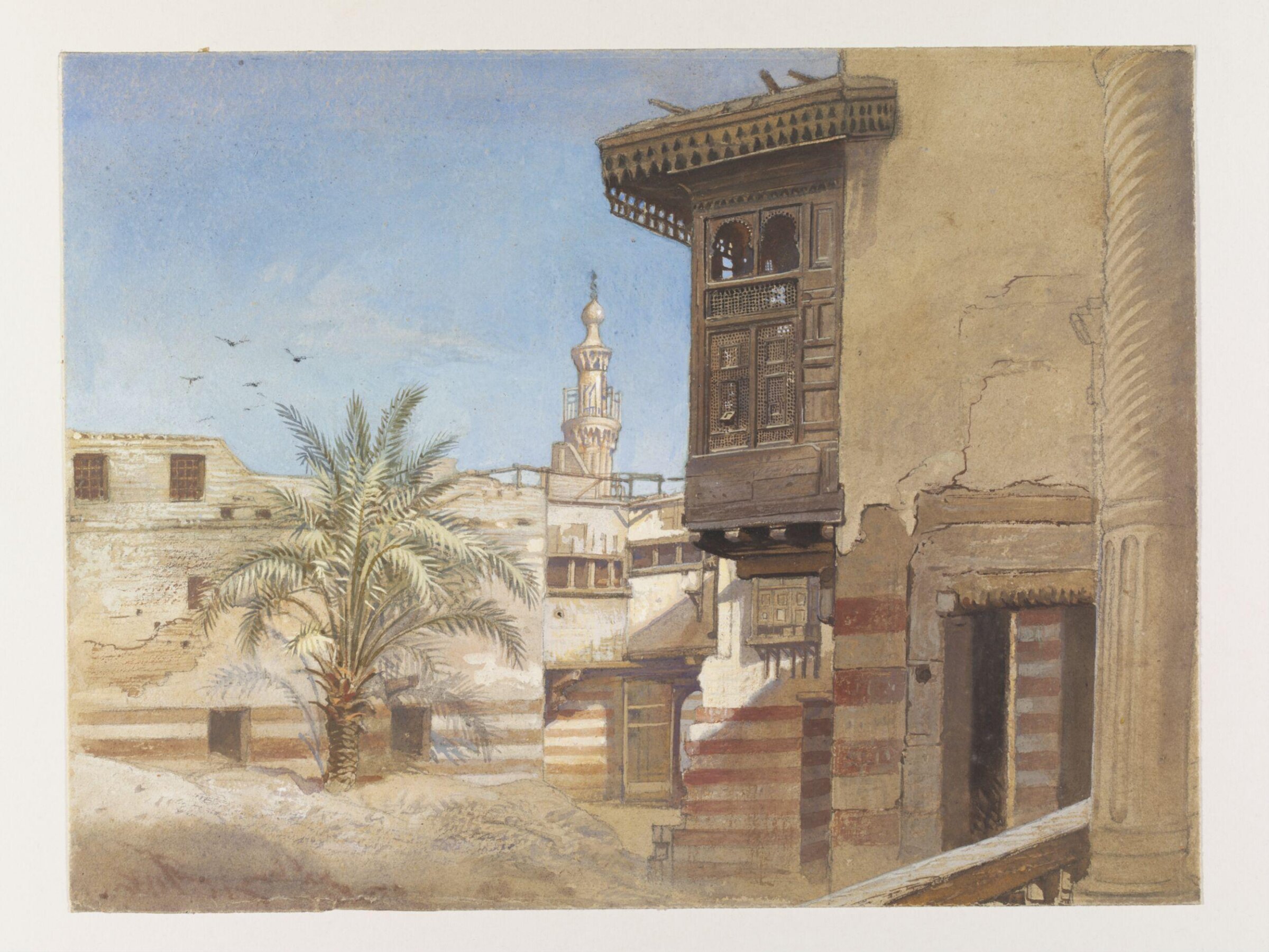 View from the Loggia of the Summer Reception Room (Makad) in the House of the Memluk Raduan Bey, Cairo, Frank Dillon, 1869-1870