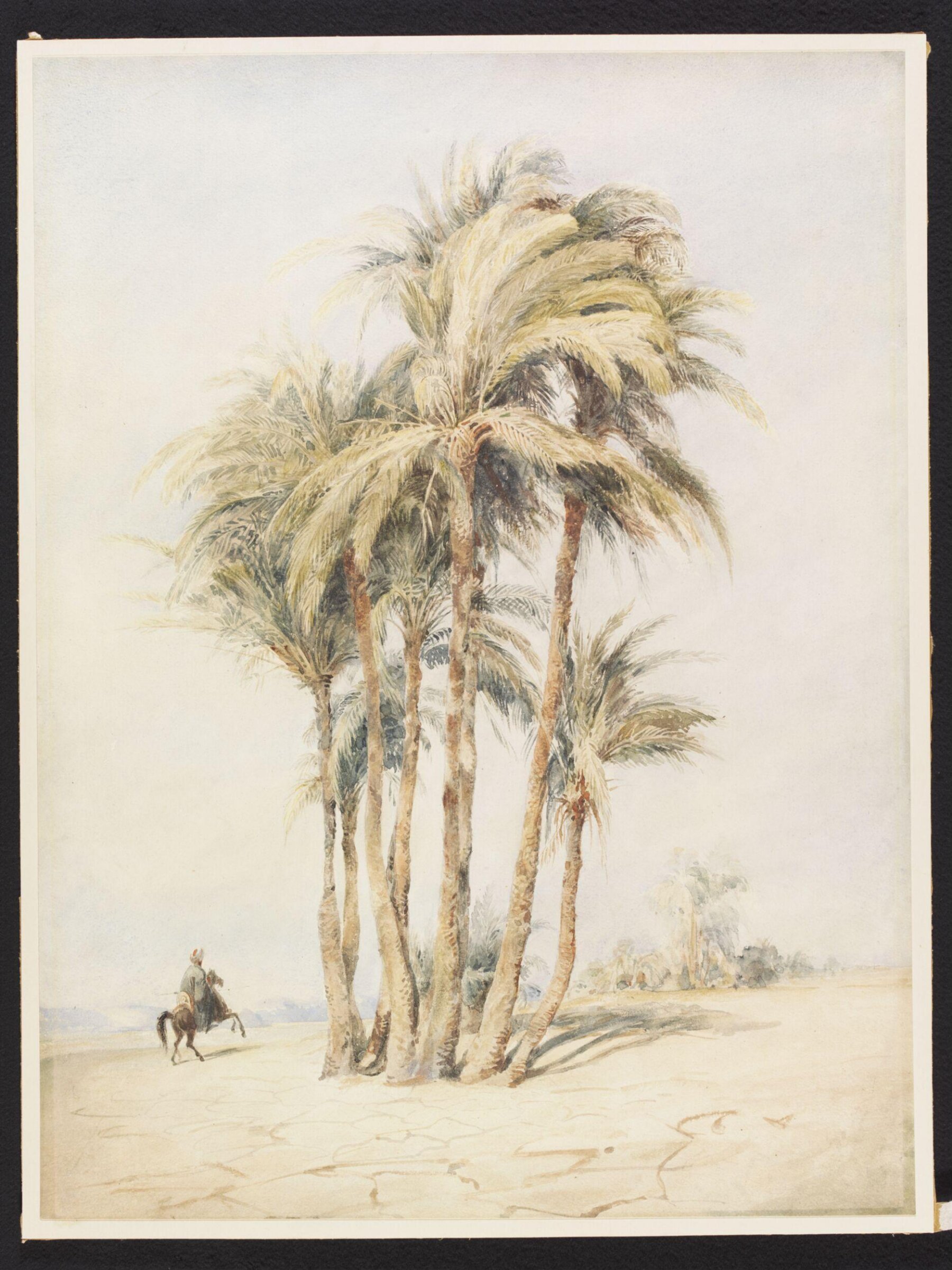 Palm trees at Karnak, Thebes, Marc-Charles-Gabriel Gleyre, ca. 1835-1840