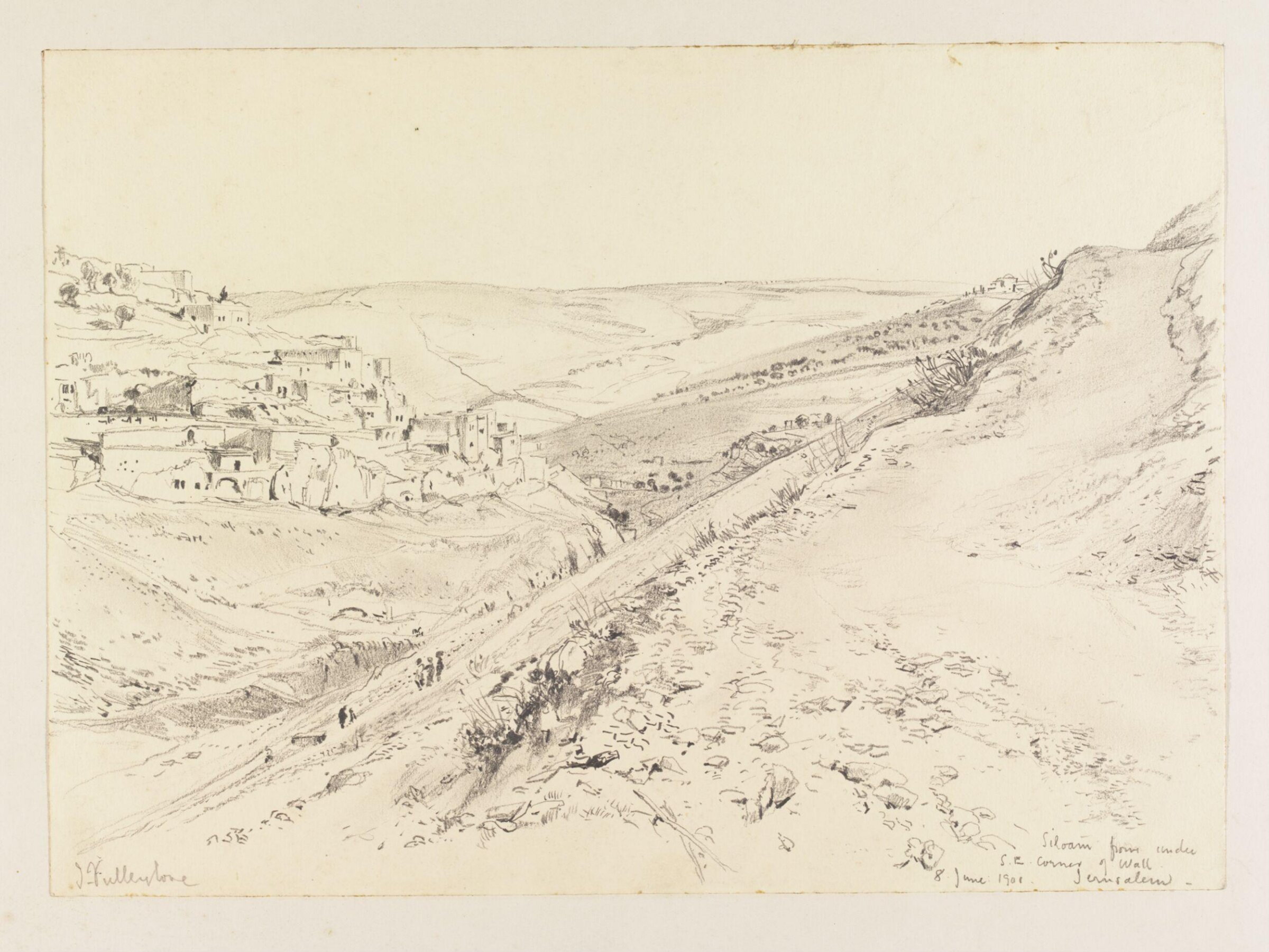 Siloam from under S.E. Corner of Wall Jerusalem, John Fulleylove, 1901