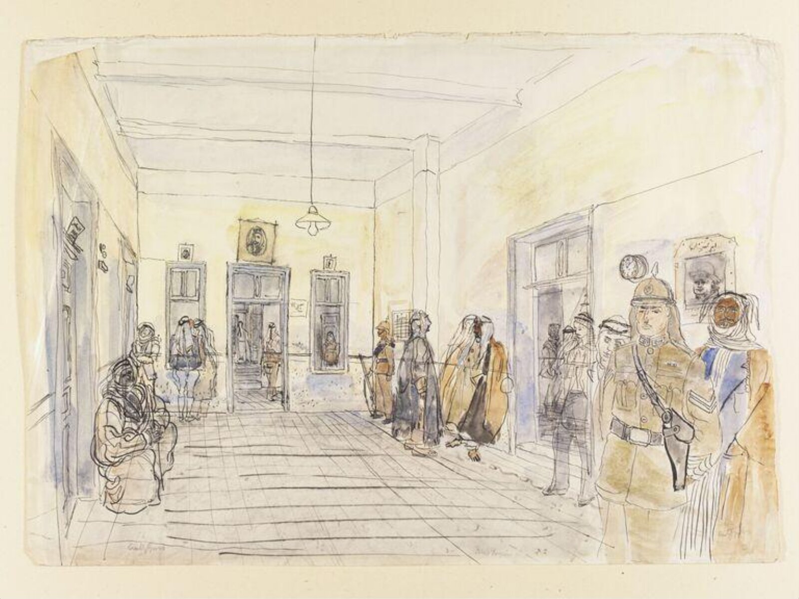 A Waiting Room, Amman, [Imre] Anthony Sandor Gross, 1942