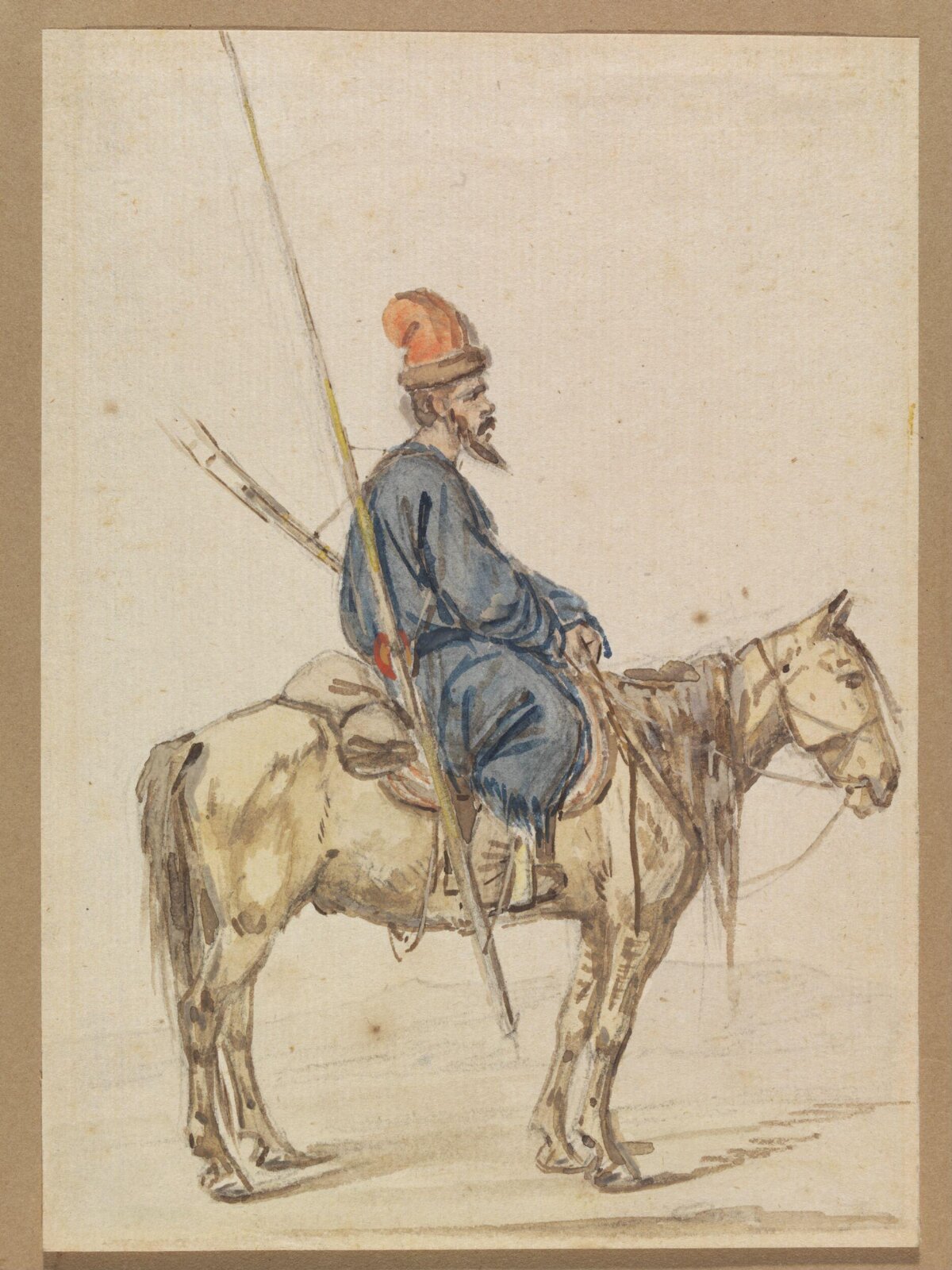 Armed horseman, possibly Russian, Pieter von Hess, ca. 1839
