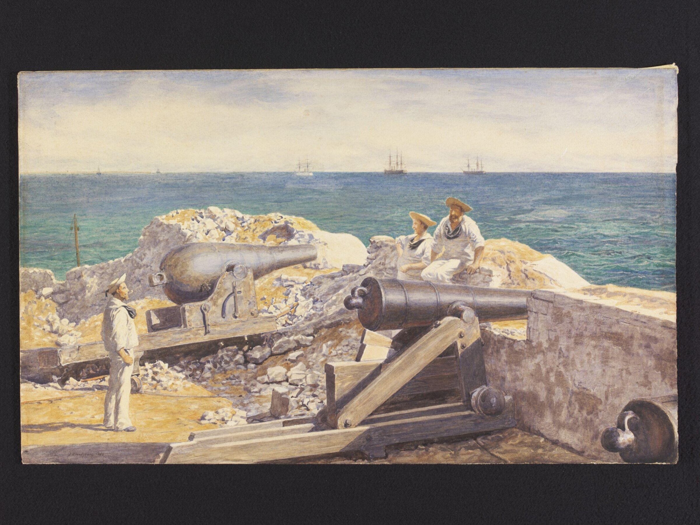 British sailors in an Egyptian Fort at Alexandria, John Evan Hodgson, 1884