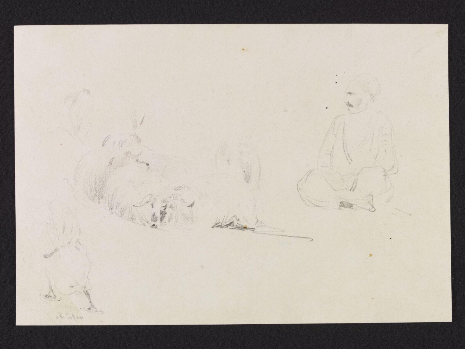 Male figures, Théodore Leblanc, ca. 1828-1837