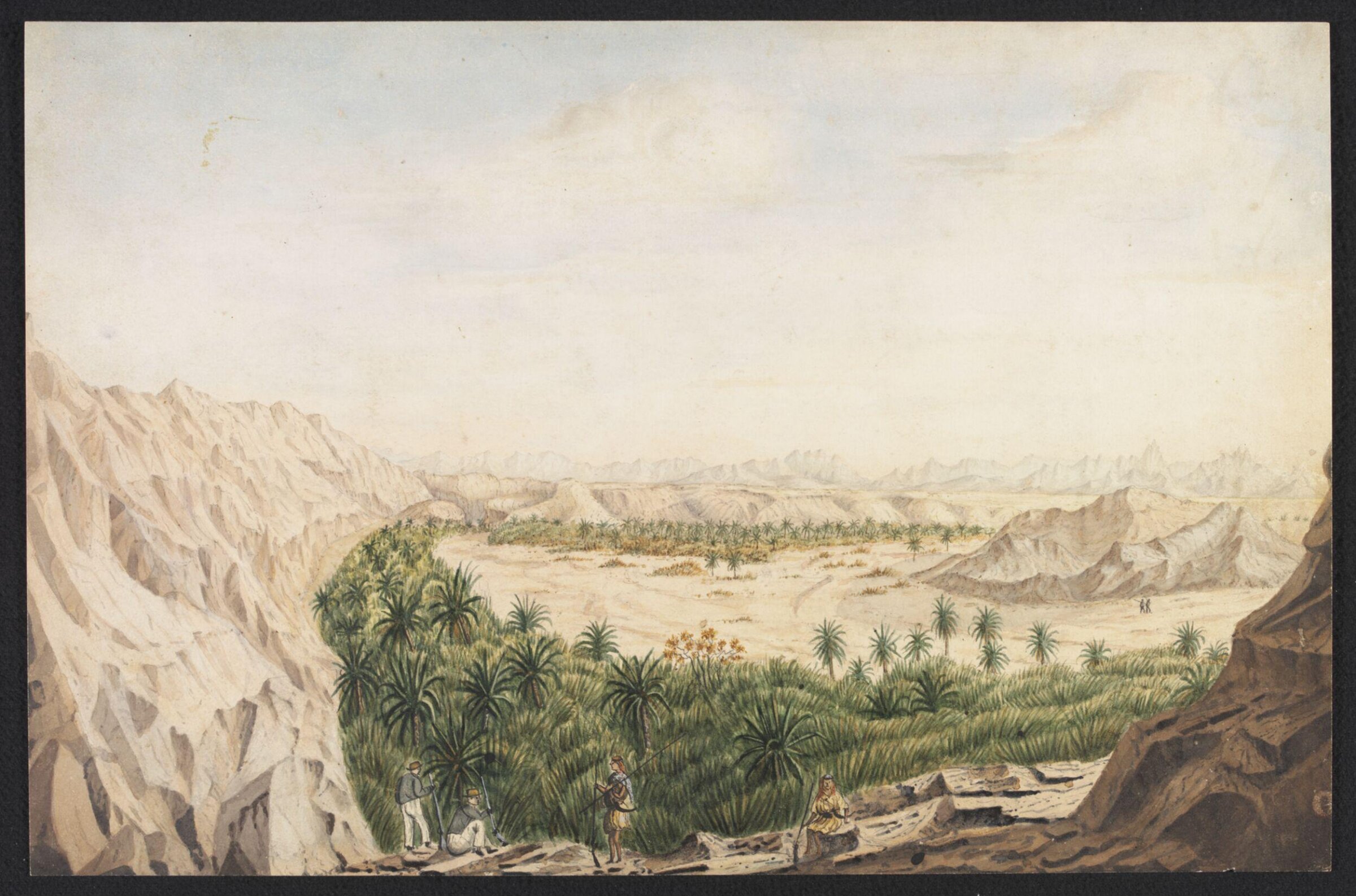 View of the valley of Eynounah. Coast of Arabia in the Red Sea, Robert Moresby, 1829-1834