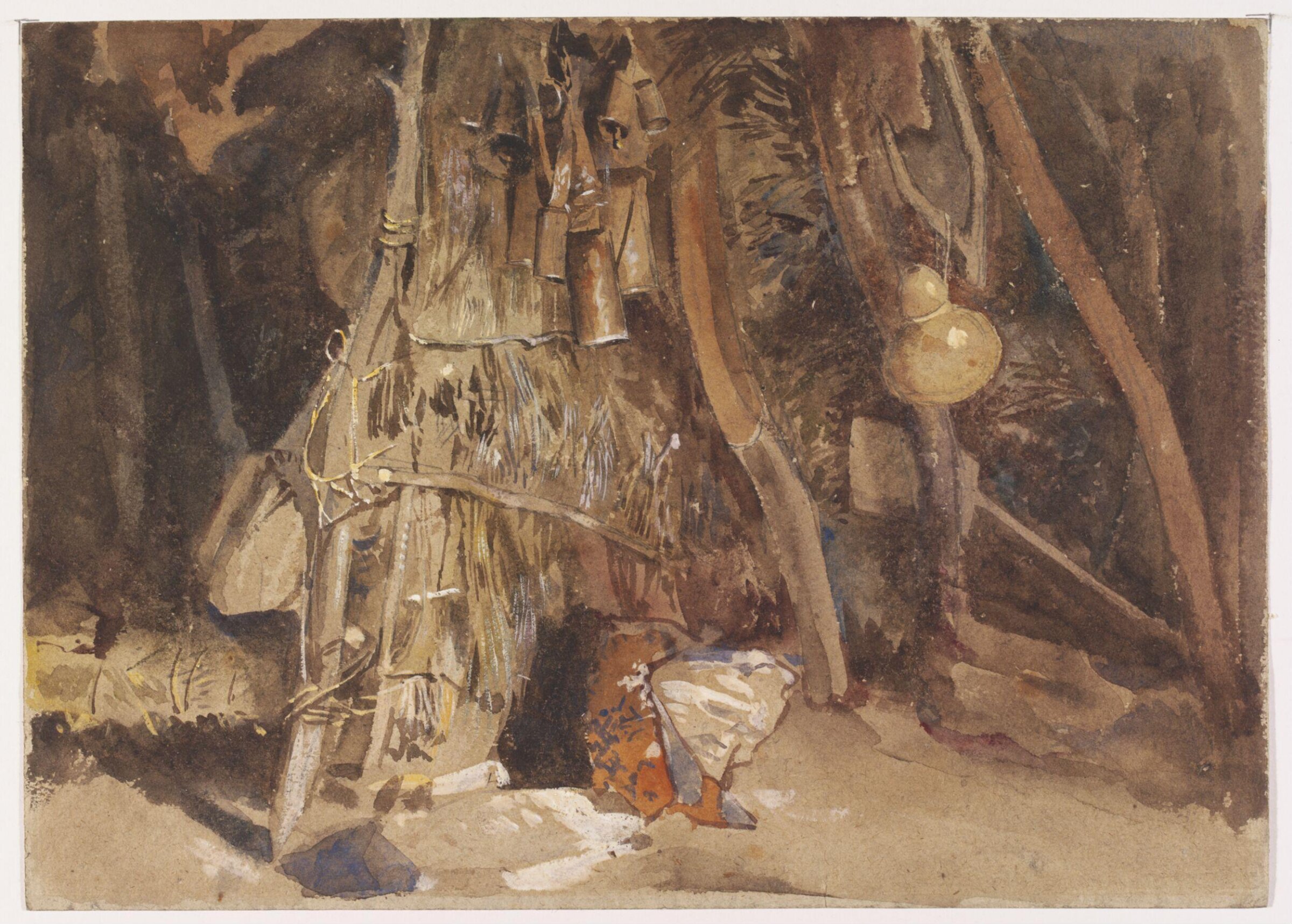 Interior of a Turkish shepherd's hut, William James Müller, 1840-1850