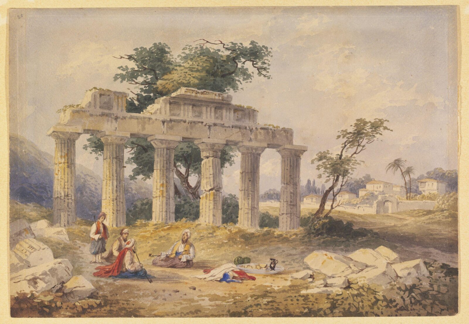 Temple at Boudroun, Halicarnassus, William Page, ca. 1828-1840