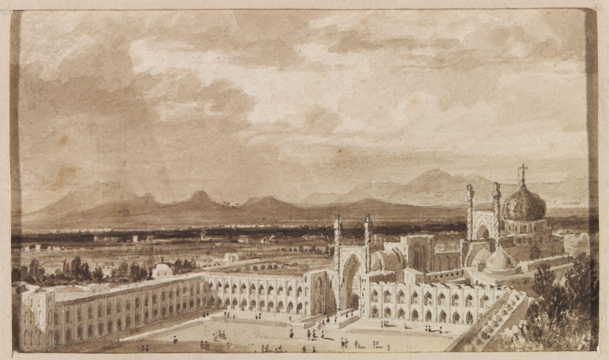 Ispahan, from the Ali Copi Gate, looking into the Great Maidan, Robert Ker Porter, 1820-1830