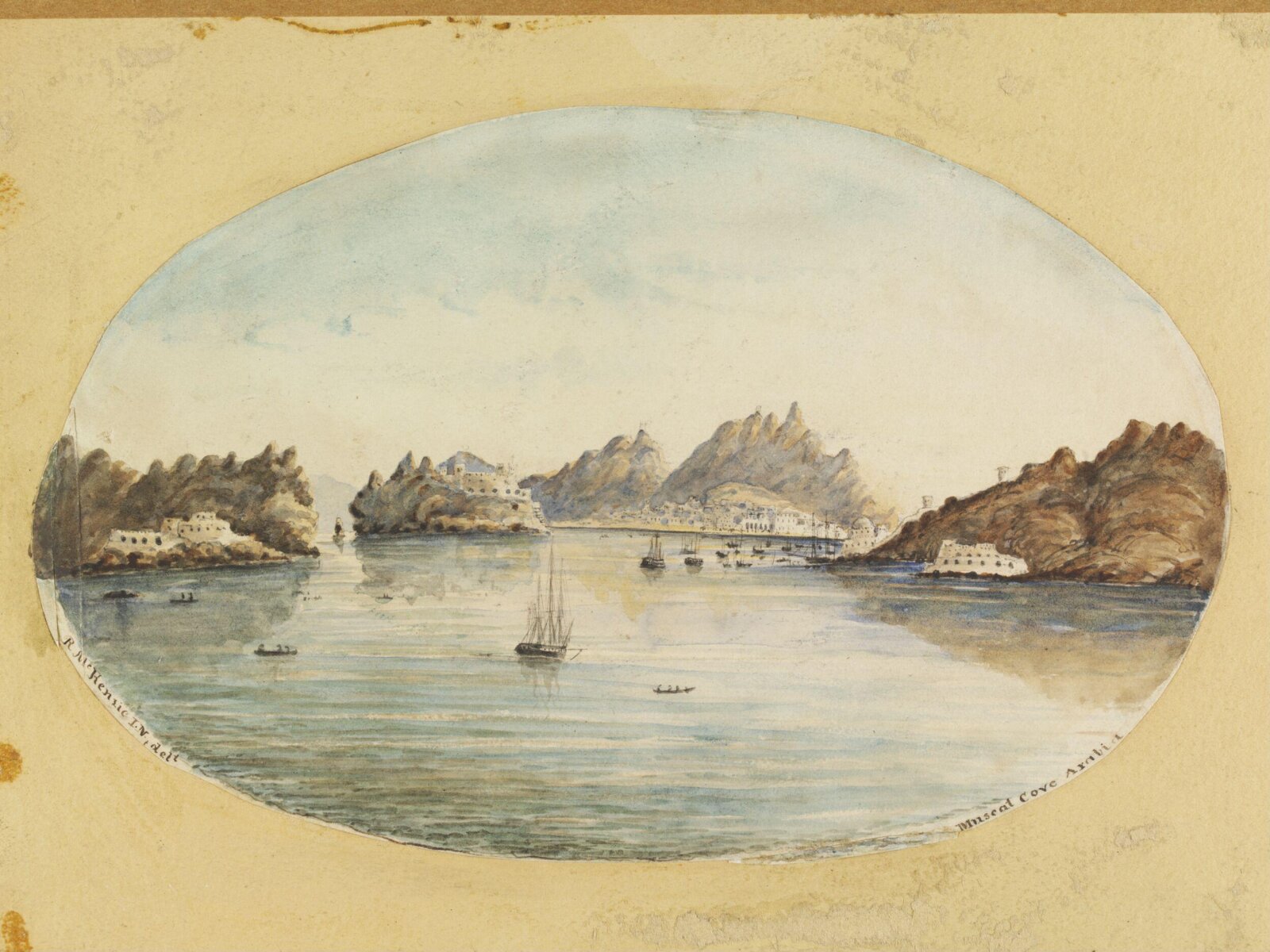Muscat Cove, Arabia, R. McKenzie, 1826