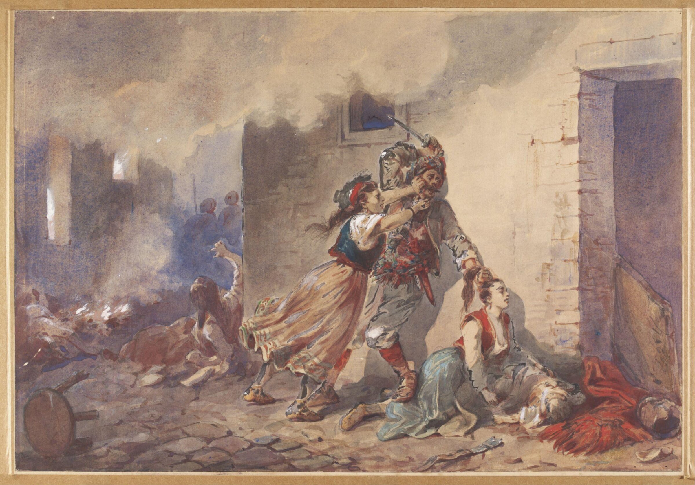 Massacre in A Balkan Village, Orlando Norie, 1876