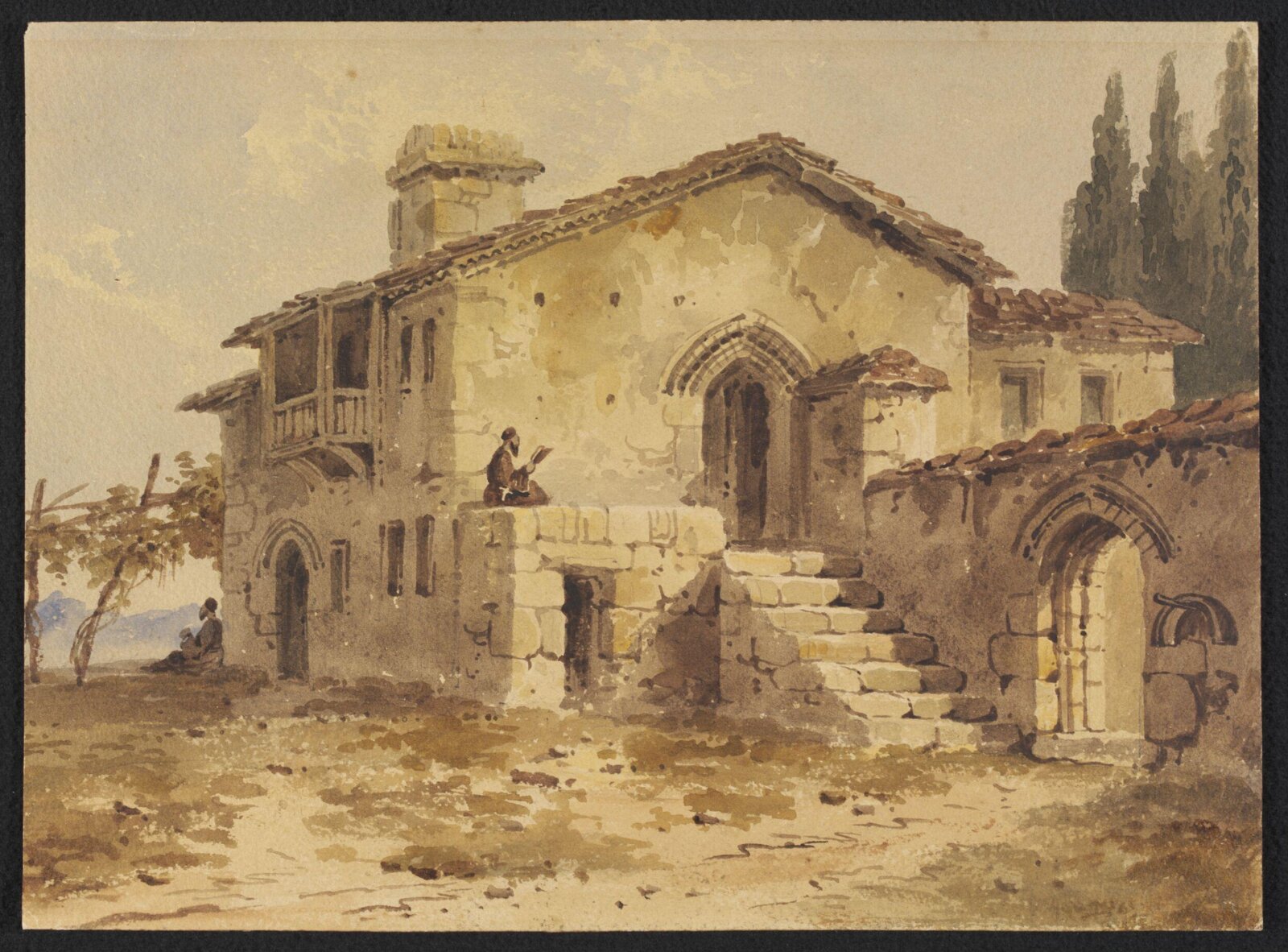 A Monastery, probably in Turkey or Greece, William Page, ca. 1828-1840