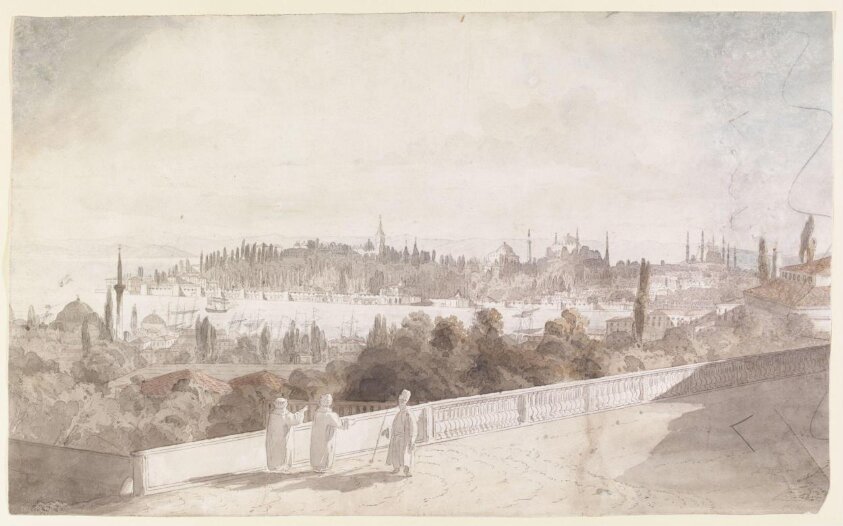 Constantinople from Pera, looking across the Golden Horn to Seraglio Point (ca. 1800-1820) by Michel François Preaulx
