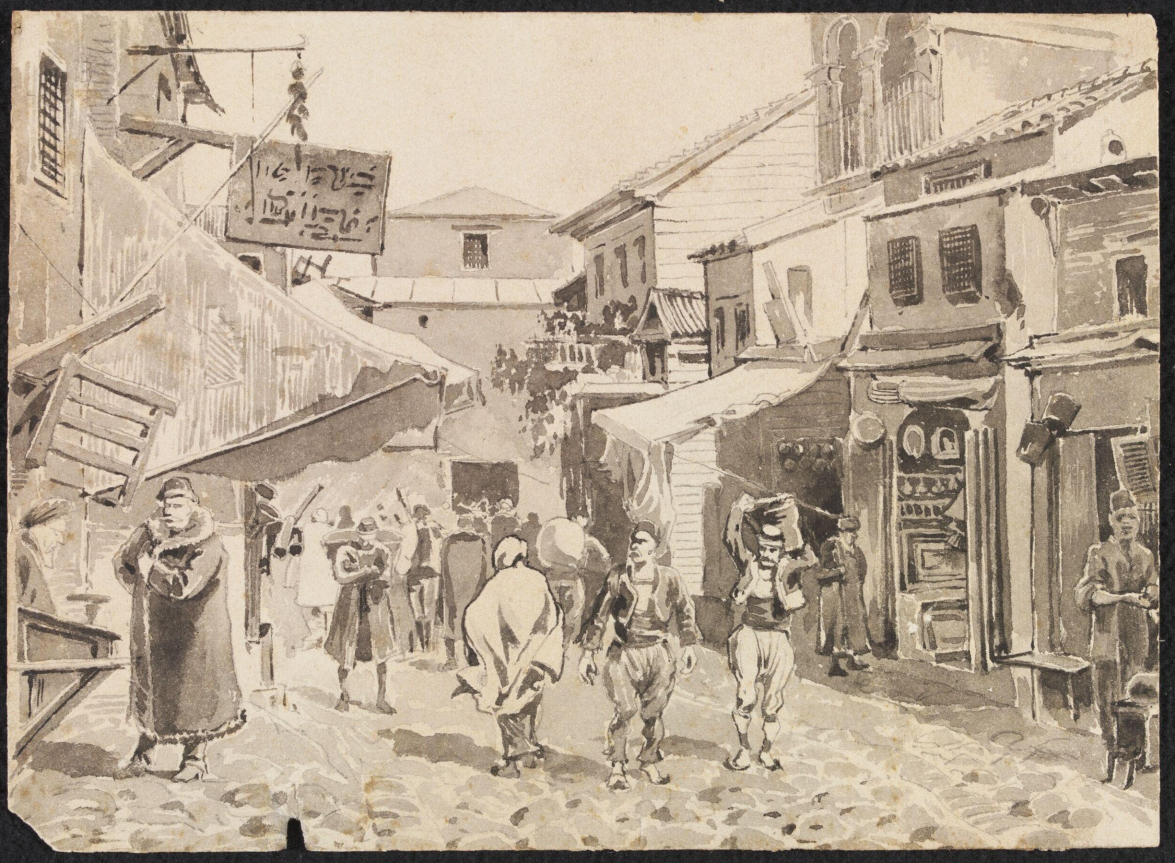 5. Street in Bazaar, Constantinople, Melton Prior, 1845-1910