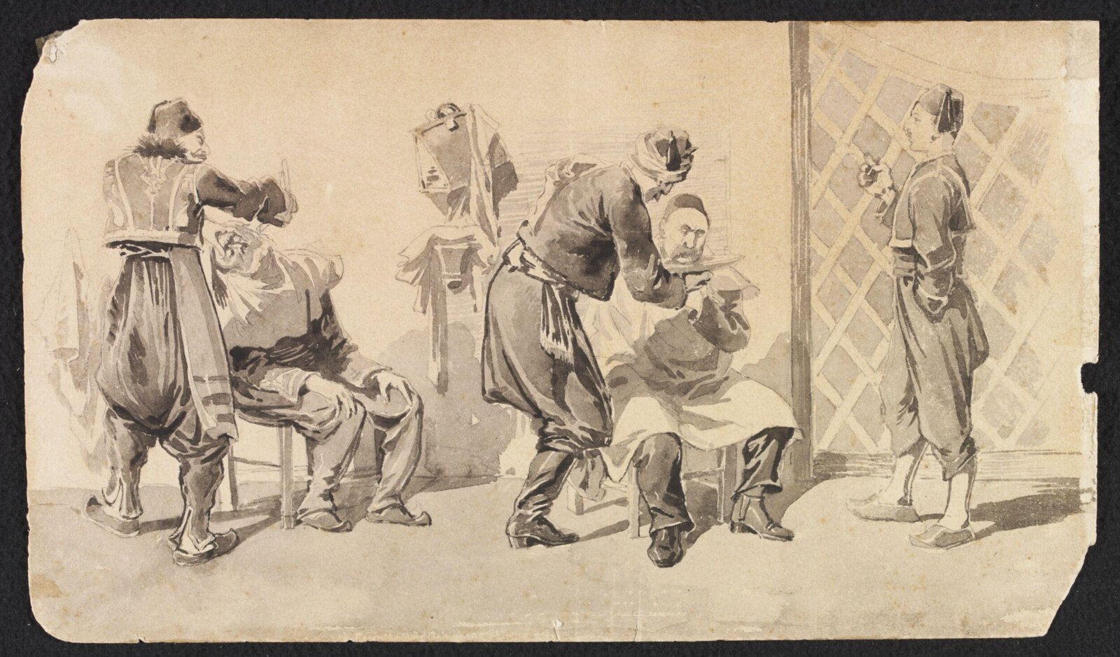 2. Street Barber, Constantinople, Melton Prior, 1845-1910