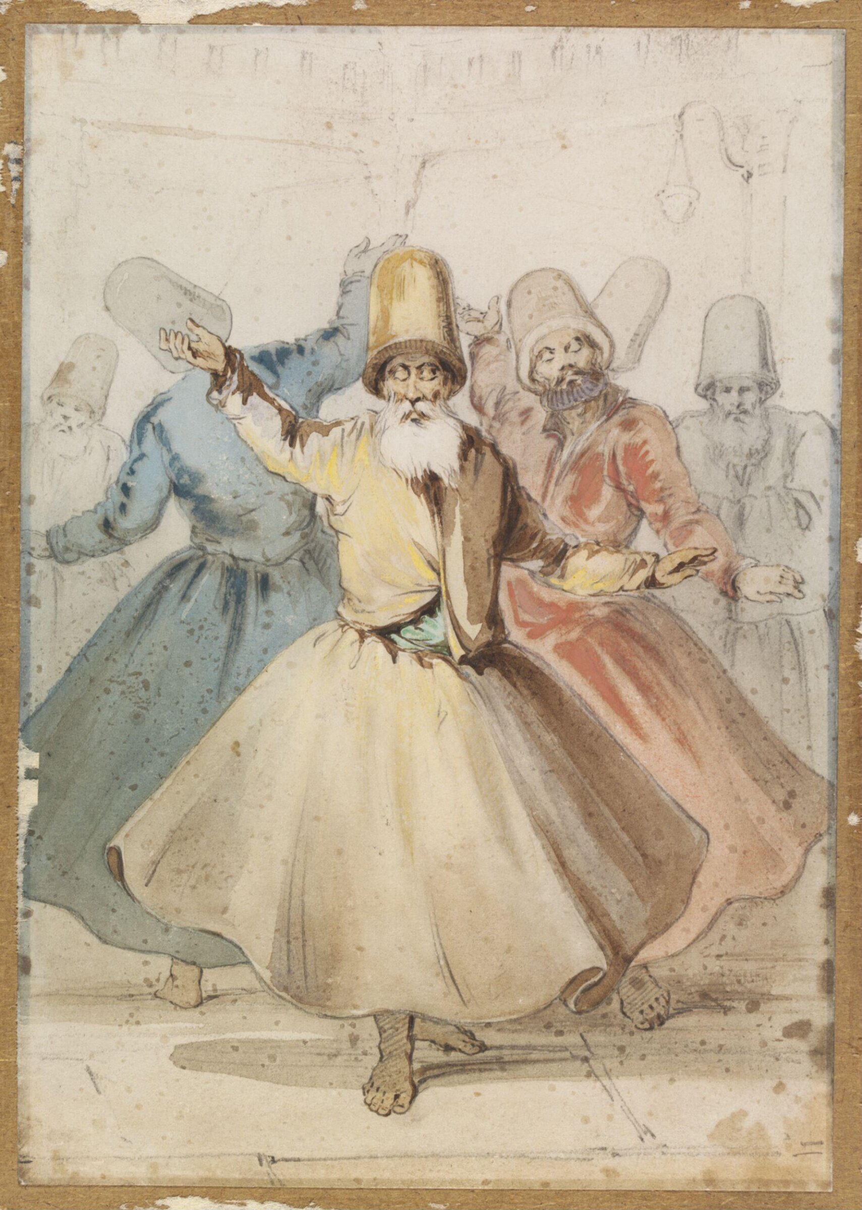 Whirling Dervishes in a Tekke, Aloysius Rosarius Amadeus Raymondus Andreas Preziosi, ca. 1845-1855