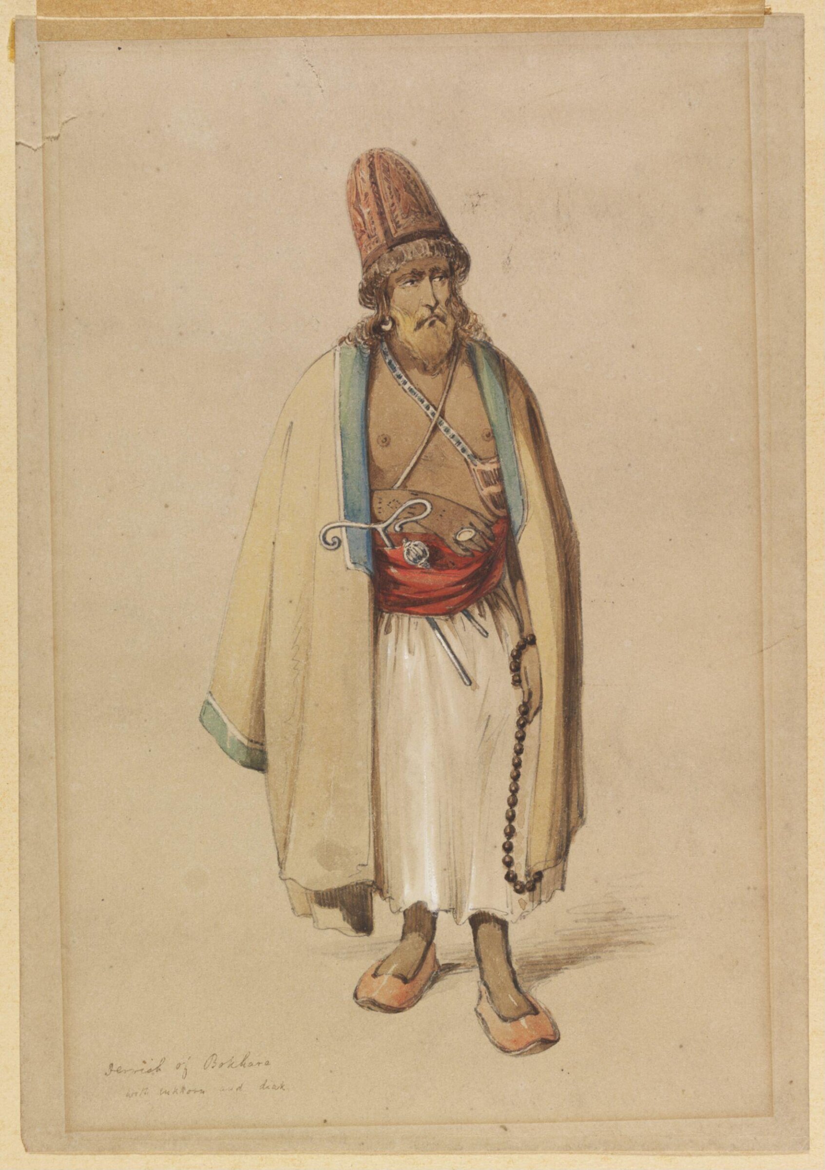 Dervish of Bokhara with Inkhorn and Diak, Aloysius Rosarius Amadeus Raymondus Andreas Preziosi, 1850-1860