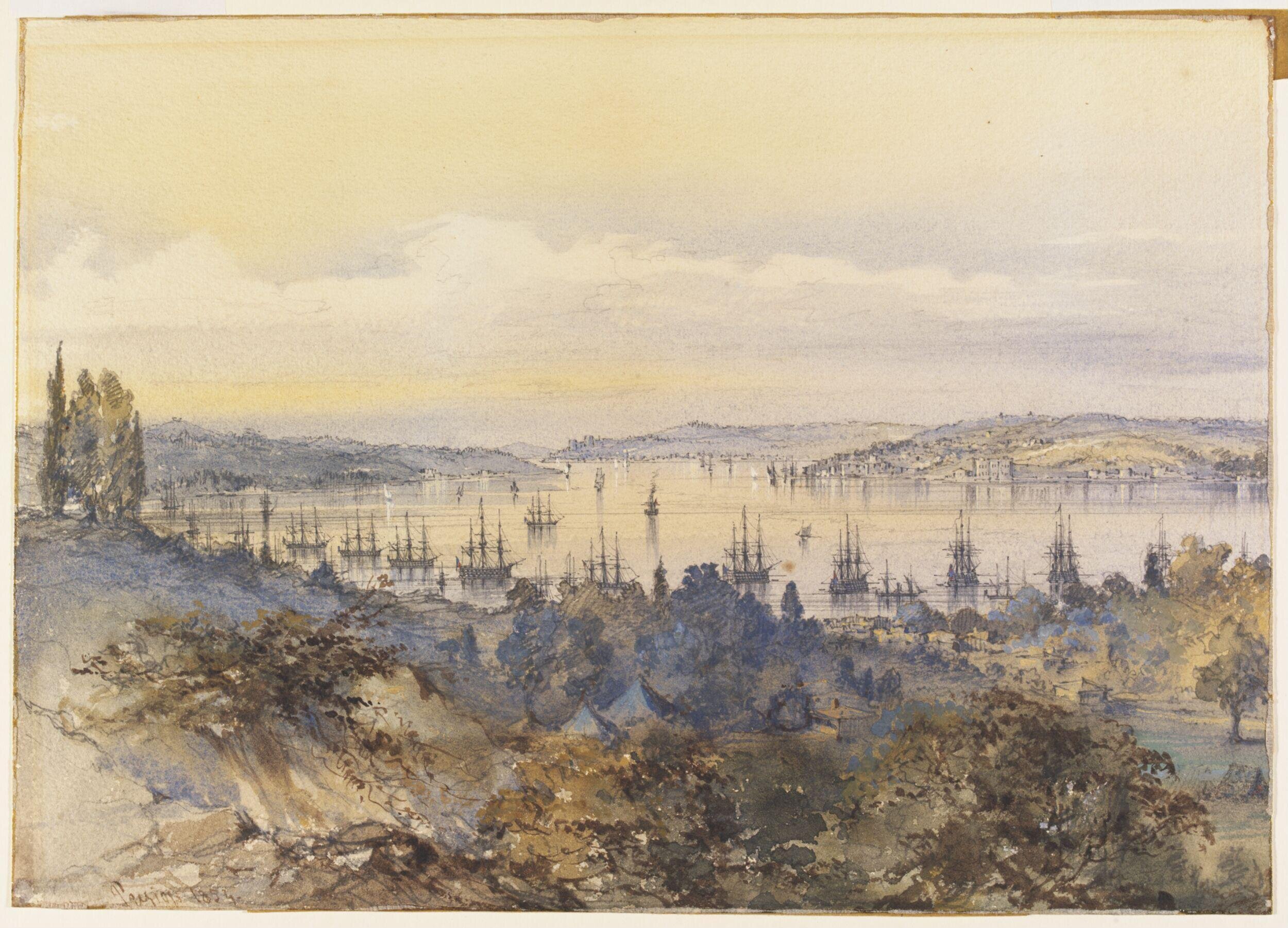 The Bosphorus with the Allied Fleets at Anchor