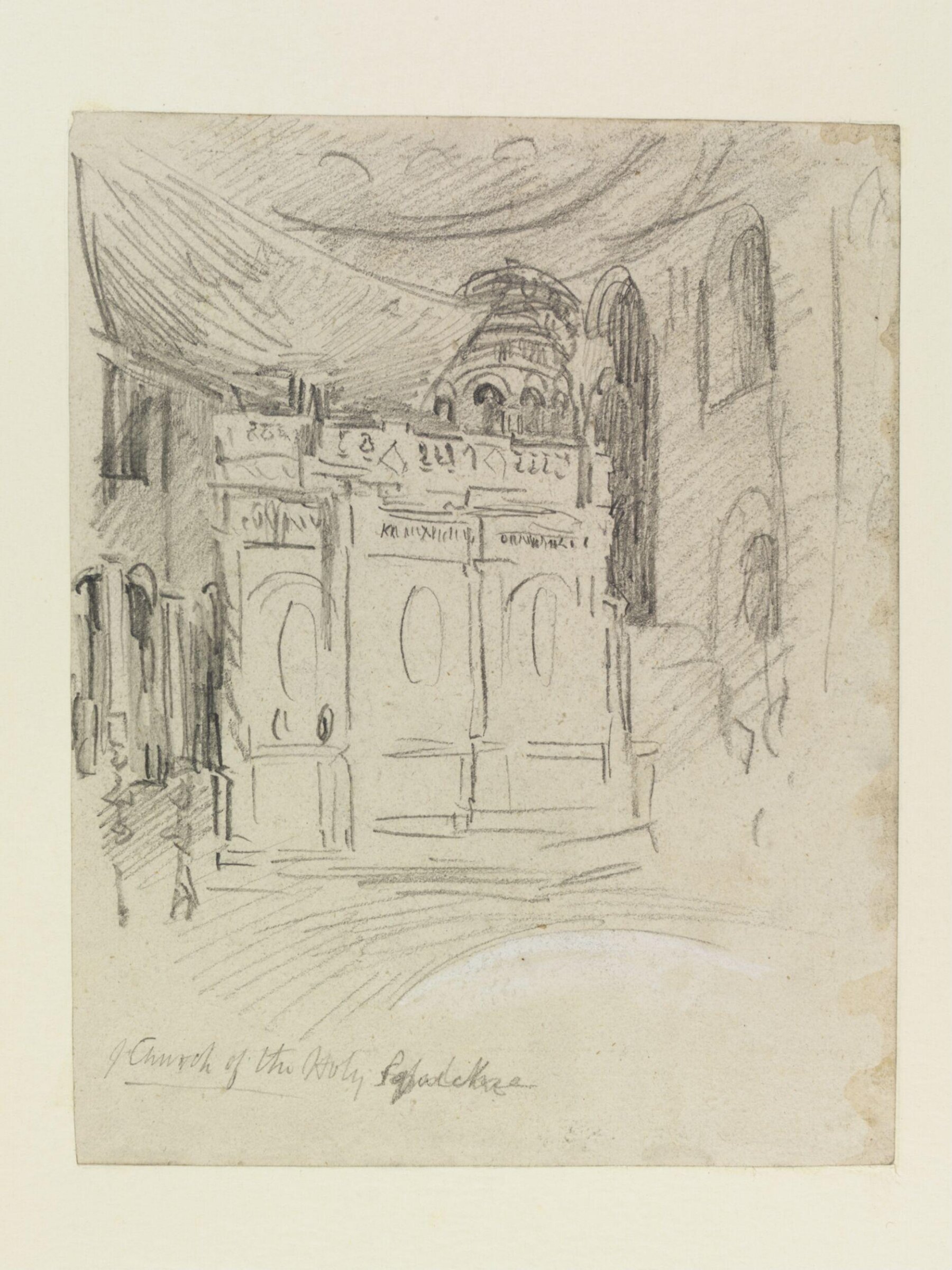 Interior of the Church of the Holy Sepulchre, Jerusalem, Hercules Brabazon Brabazon, ca. 1860