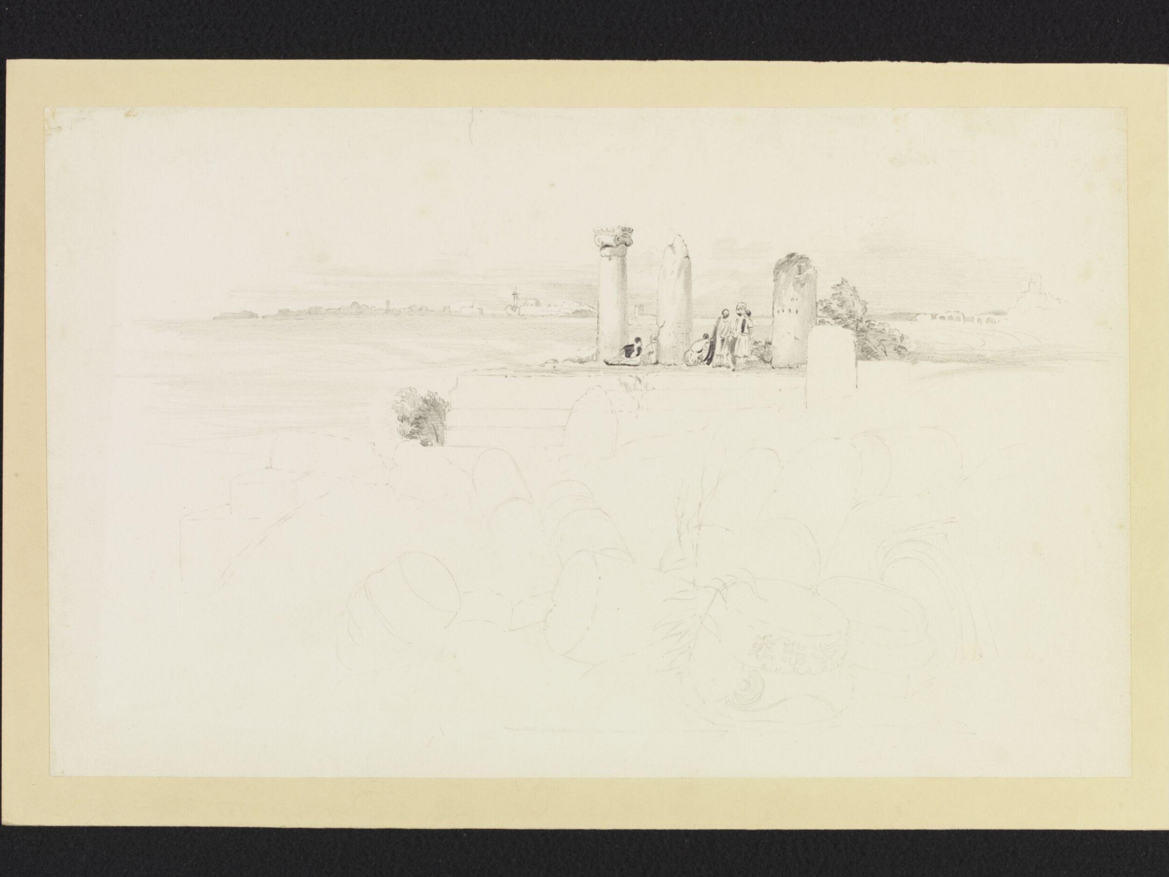 View of ruins on a coast in the Near East, William Henry Bartlett, ca. 1858