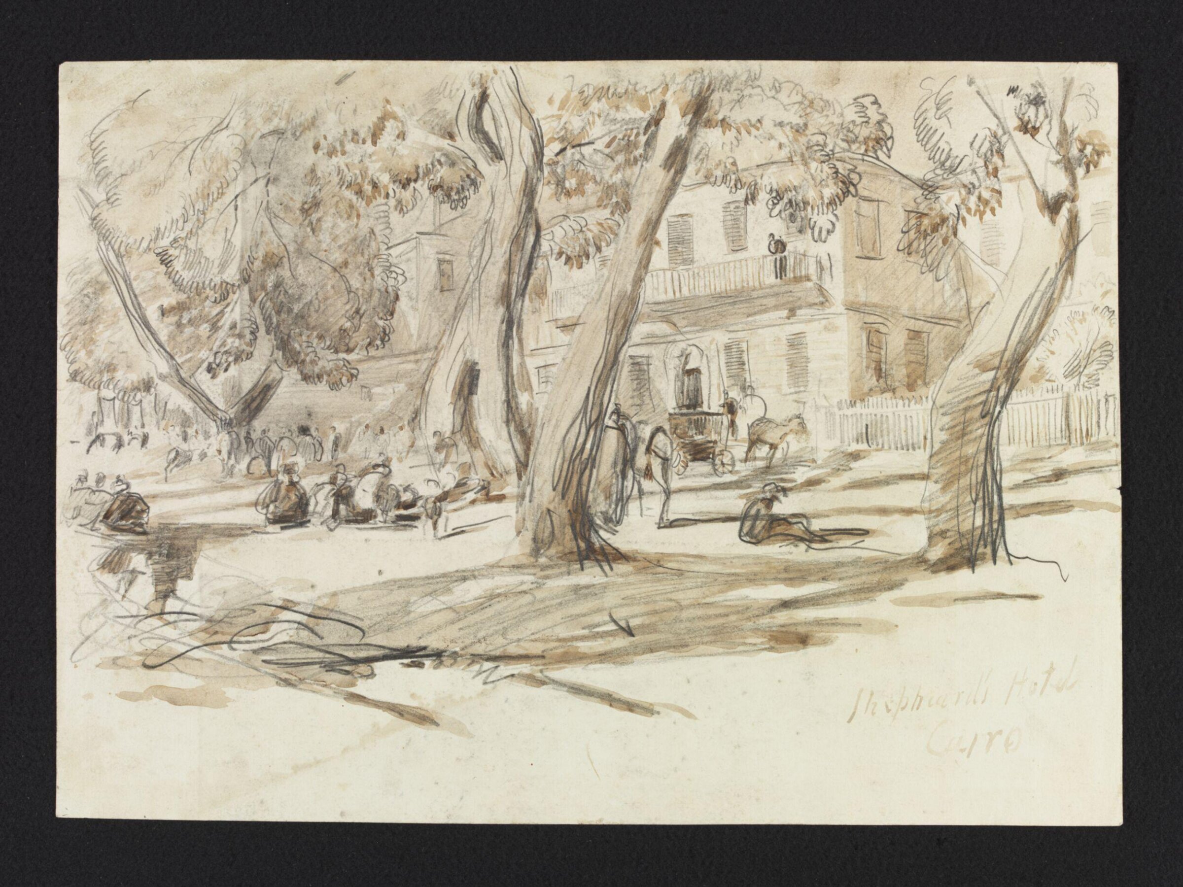 Shepheard's Hotel, Cairo, Hercules Brabazon Brabazon, ca. 1860-1870