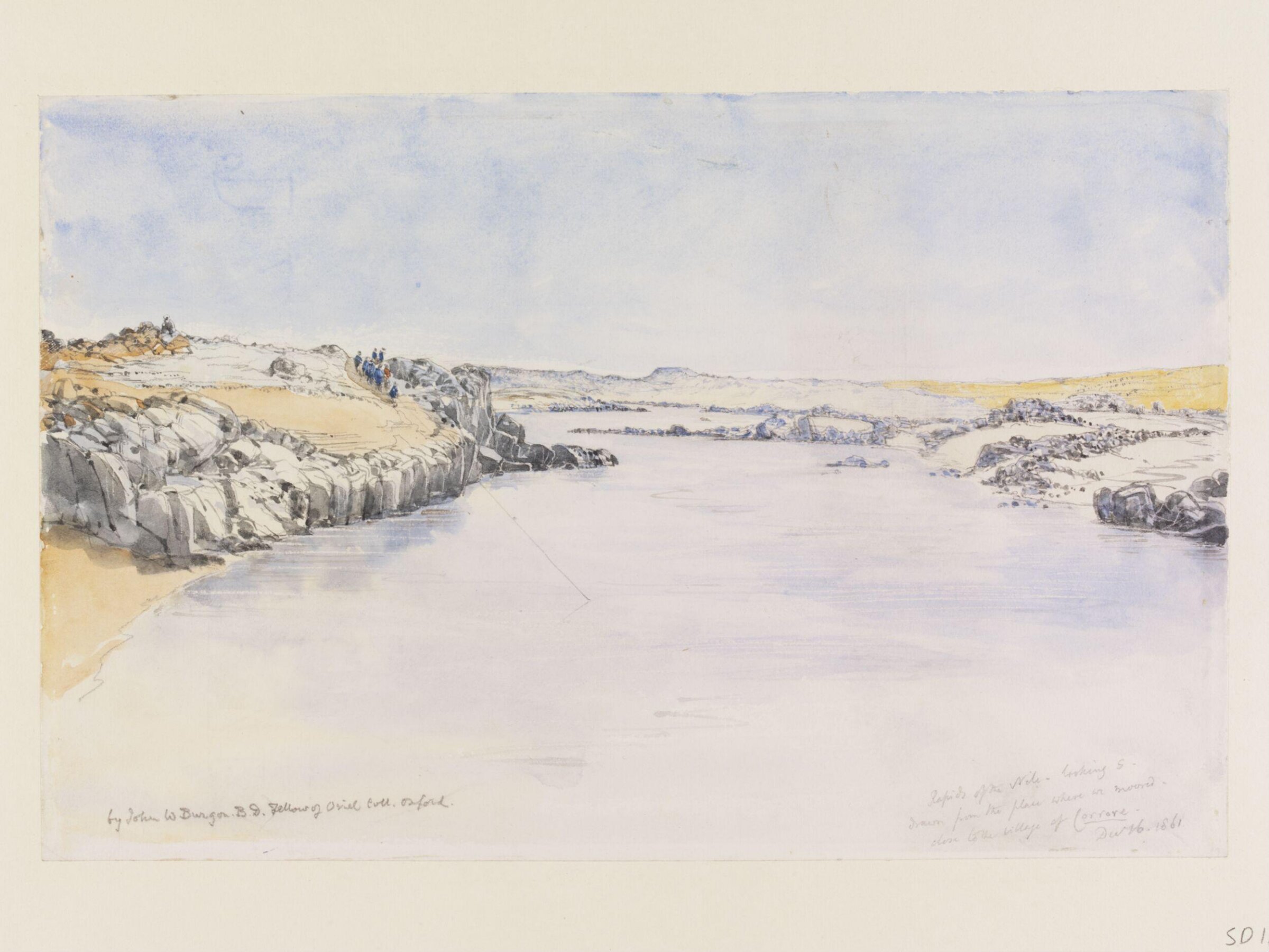 First Cataract of the Nile, looking south, John William Burgon, 1861-1866