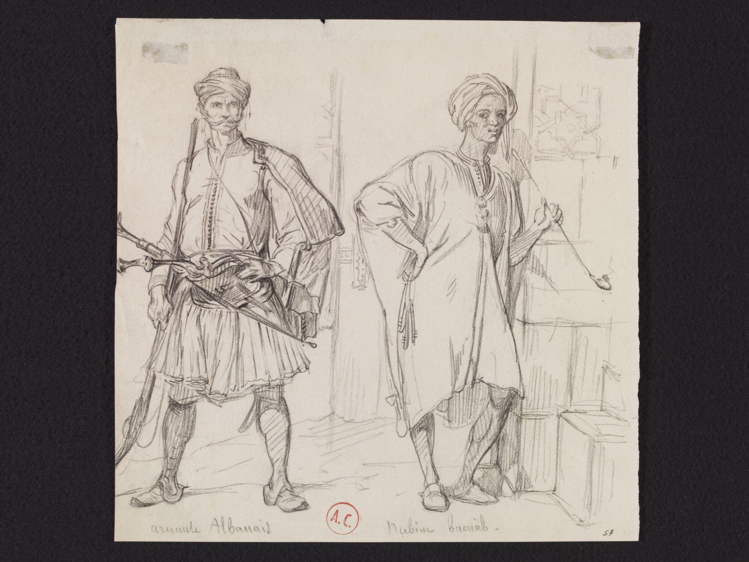An Albanian and a Nubian, Alexandre Bida, ca. 1851