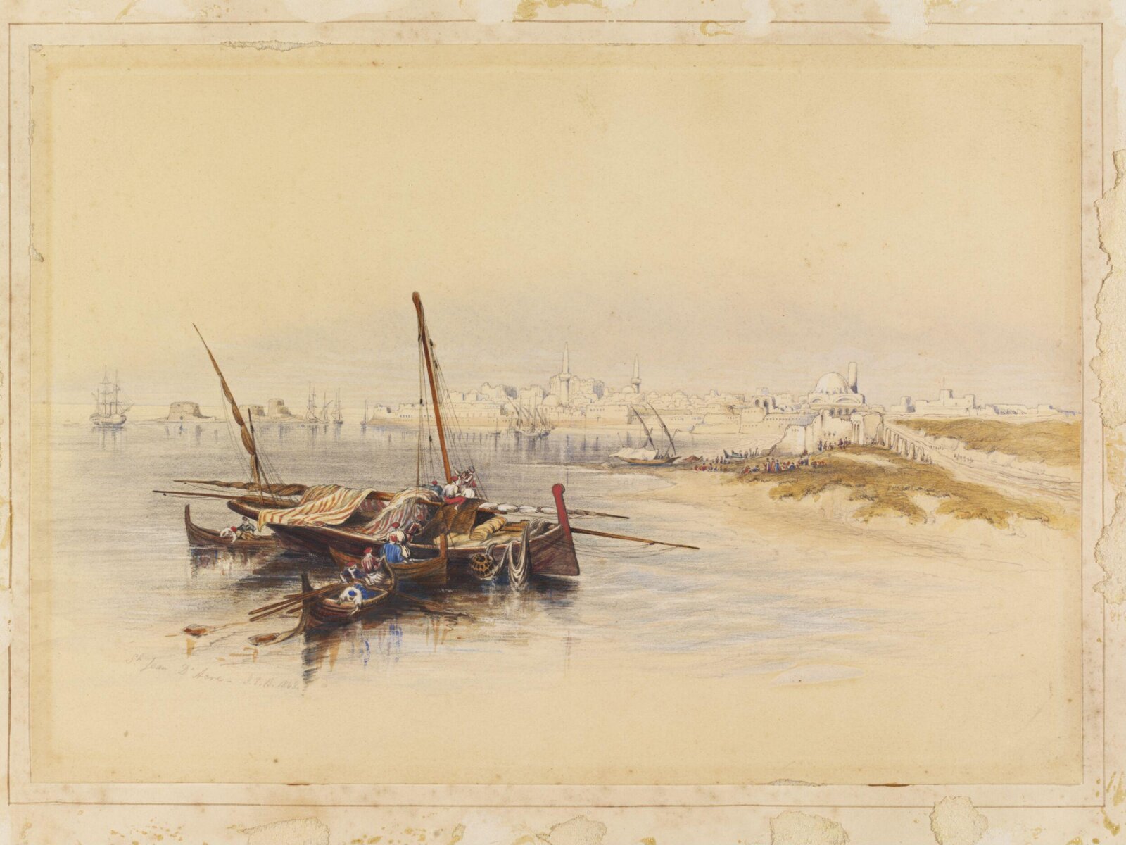St. Jean dAcre from the Sea, John E. Bowman, 1848
