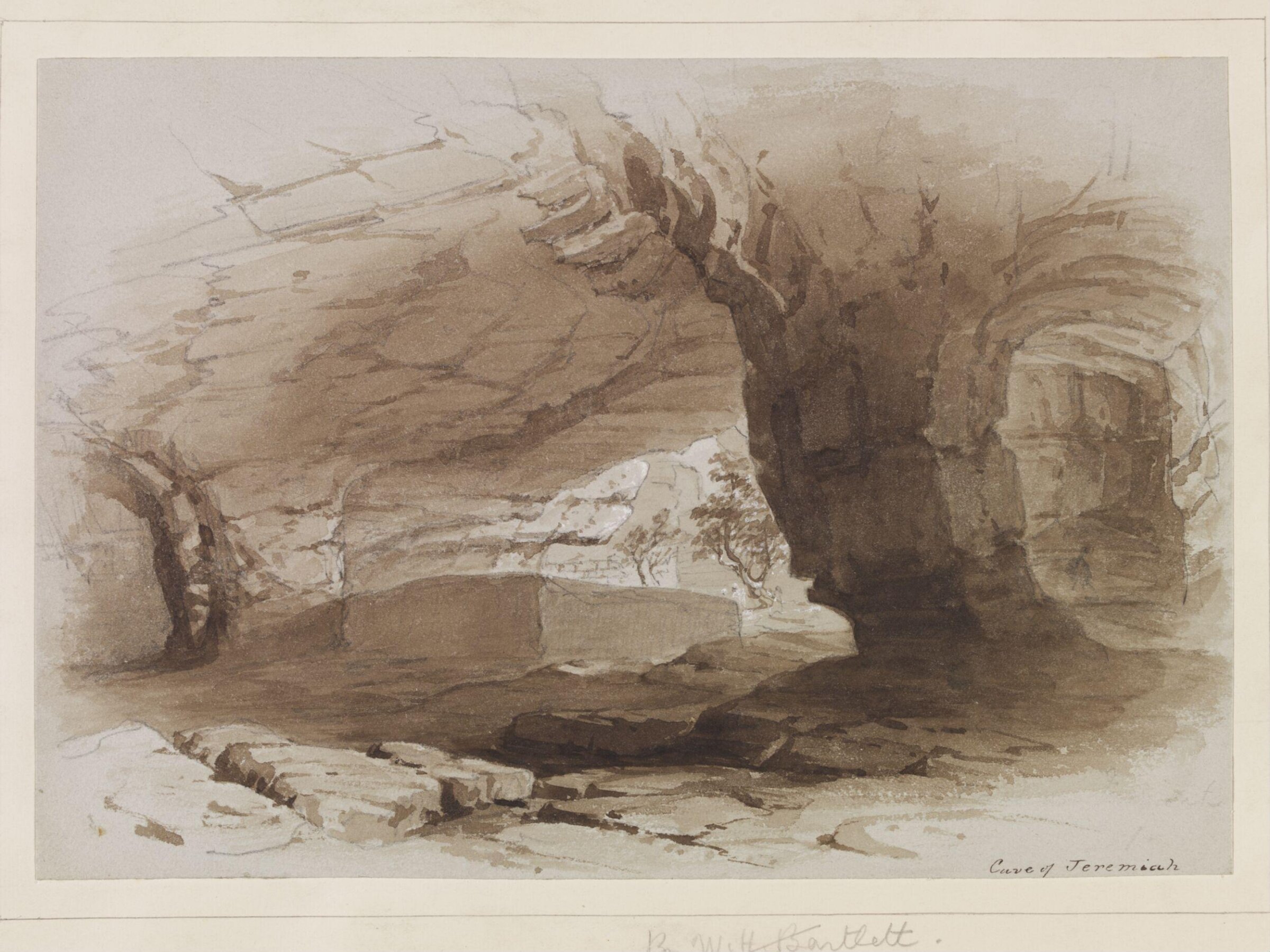 Cave of Jeremiah, Jerusalem, Selina Bracebridge, c.1825-60