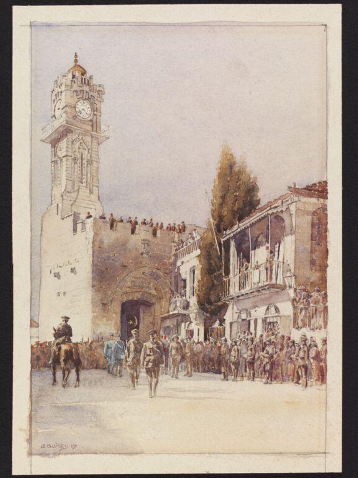 General Allenby's entry into Jerusalem The Jaffa Gate, Alfred Charles Bailey, 1917