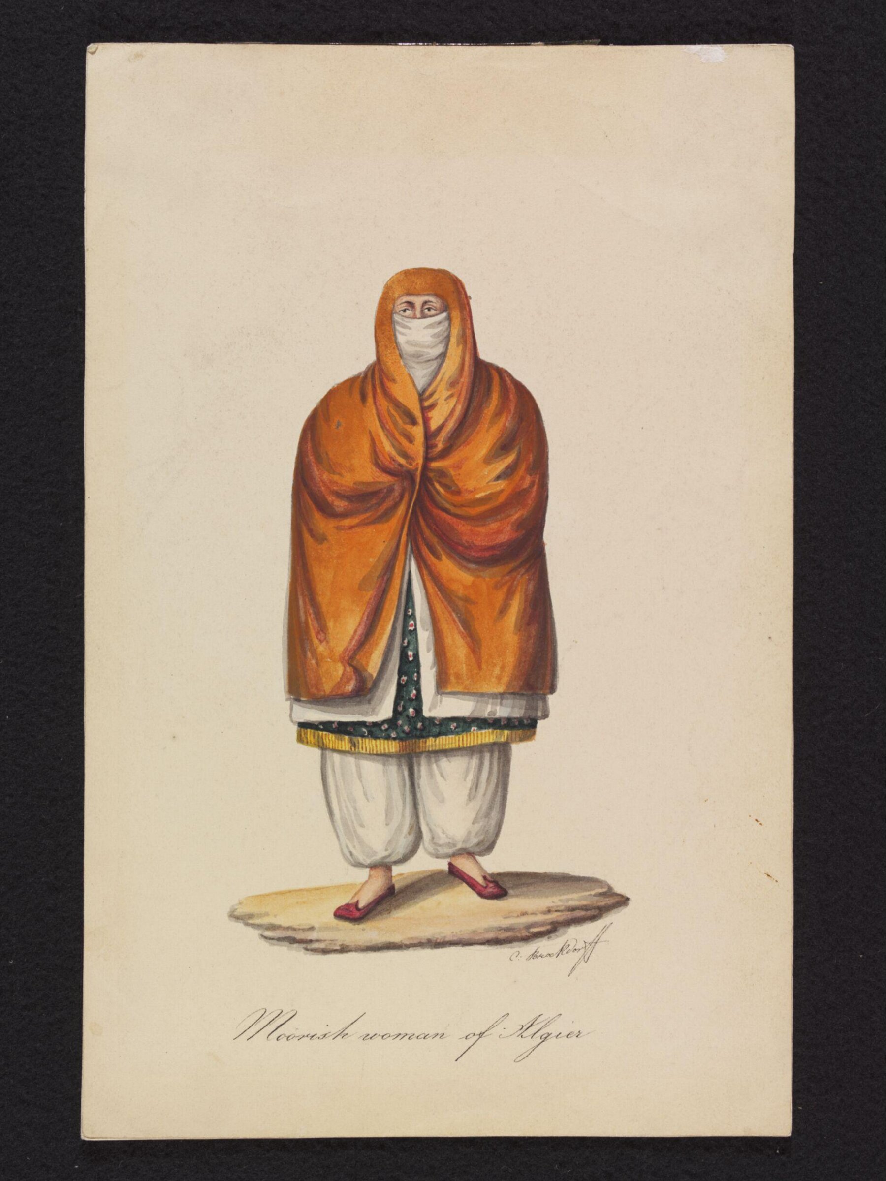 Moorish woman of Algier, Charles Frederick Brockdorff, ca. 1830-1840